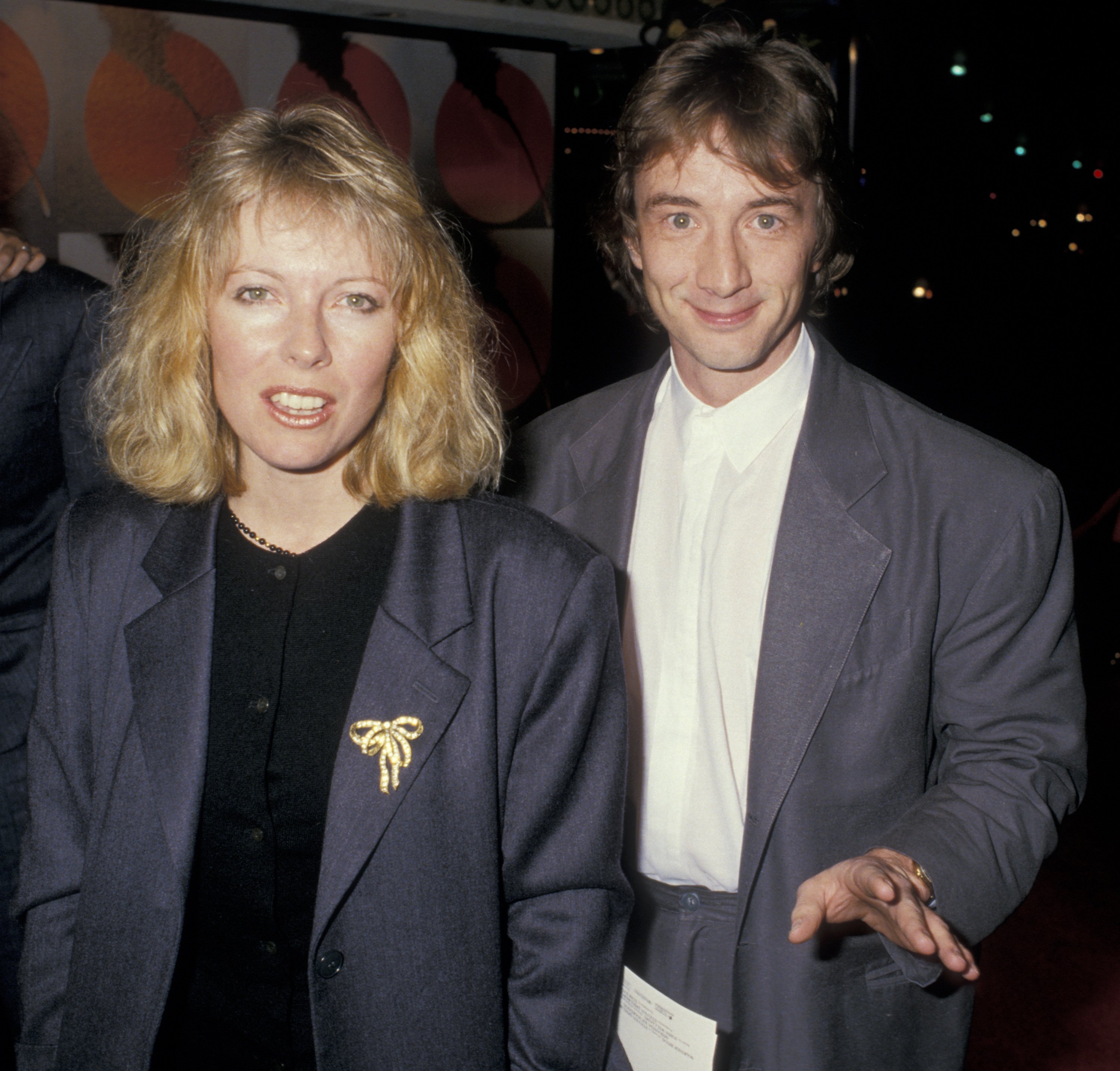 Actor Martin Short and wife Nancy Dolman attending the premiere of 'Empire of the Sun' on December 8, 1987 at Mann Village Theater in Westwood, California. | Source: Getty Images