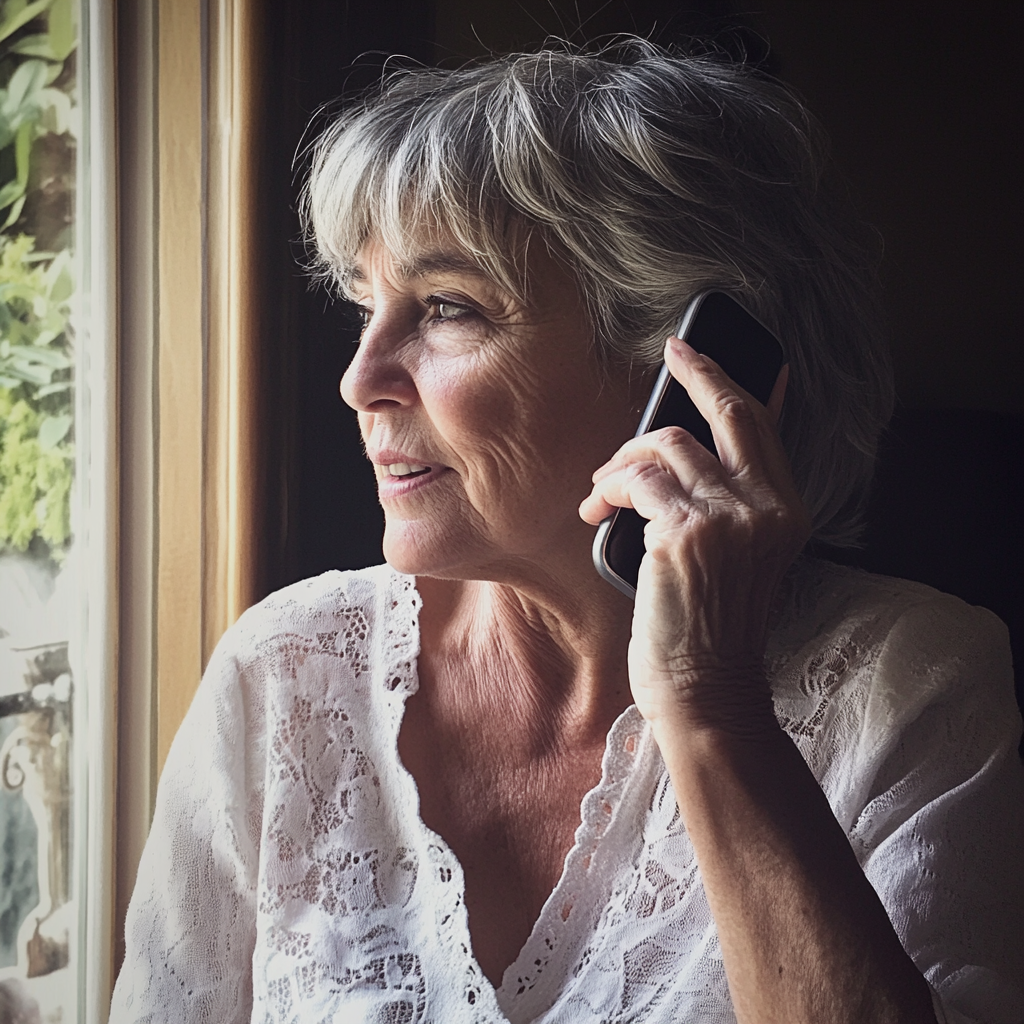 A woman talking on the phone | Source: Midjourney