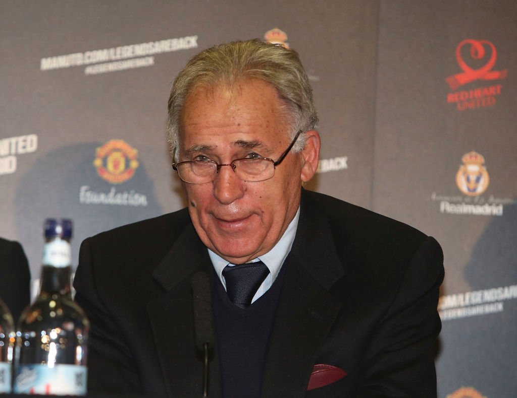 Amancio Amaro en rueda de prensa para anunciar un partido benéfico entre el Manchester United Legends y el Real Madrid Legends en 2013.| Foto: Getty Images Amancio Amaro en rueda de prensa para anunciar un partido benéfico entre el Manchester United Legends y el Real Madrid Legends en 2013.| Foto: Getty Images