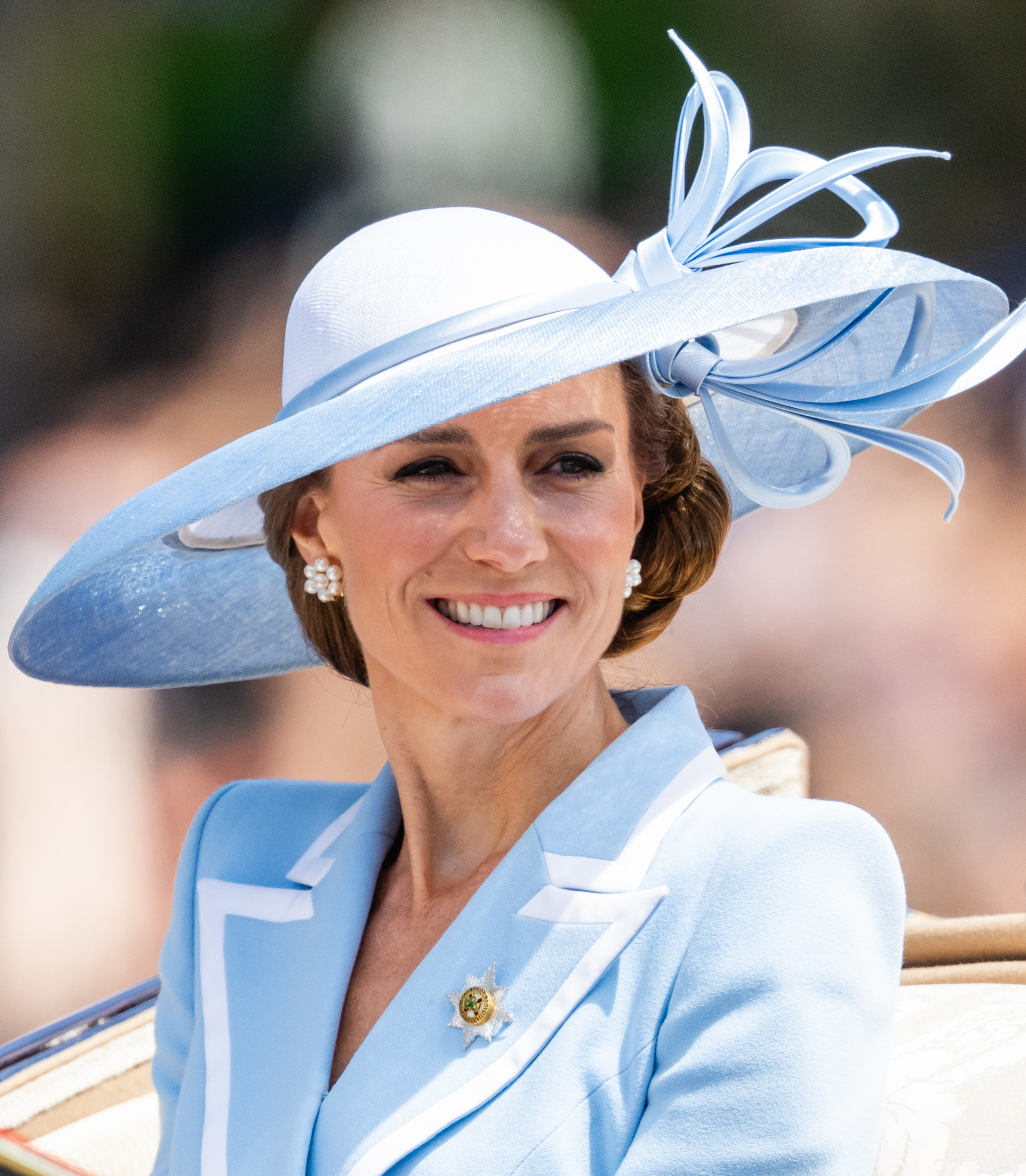 Catherine, Princess of Wales travels by carriage during Trooping The Colour 2026 on June 13, 2026 in London, England. | Source: Getty Images