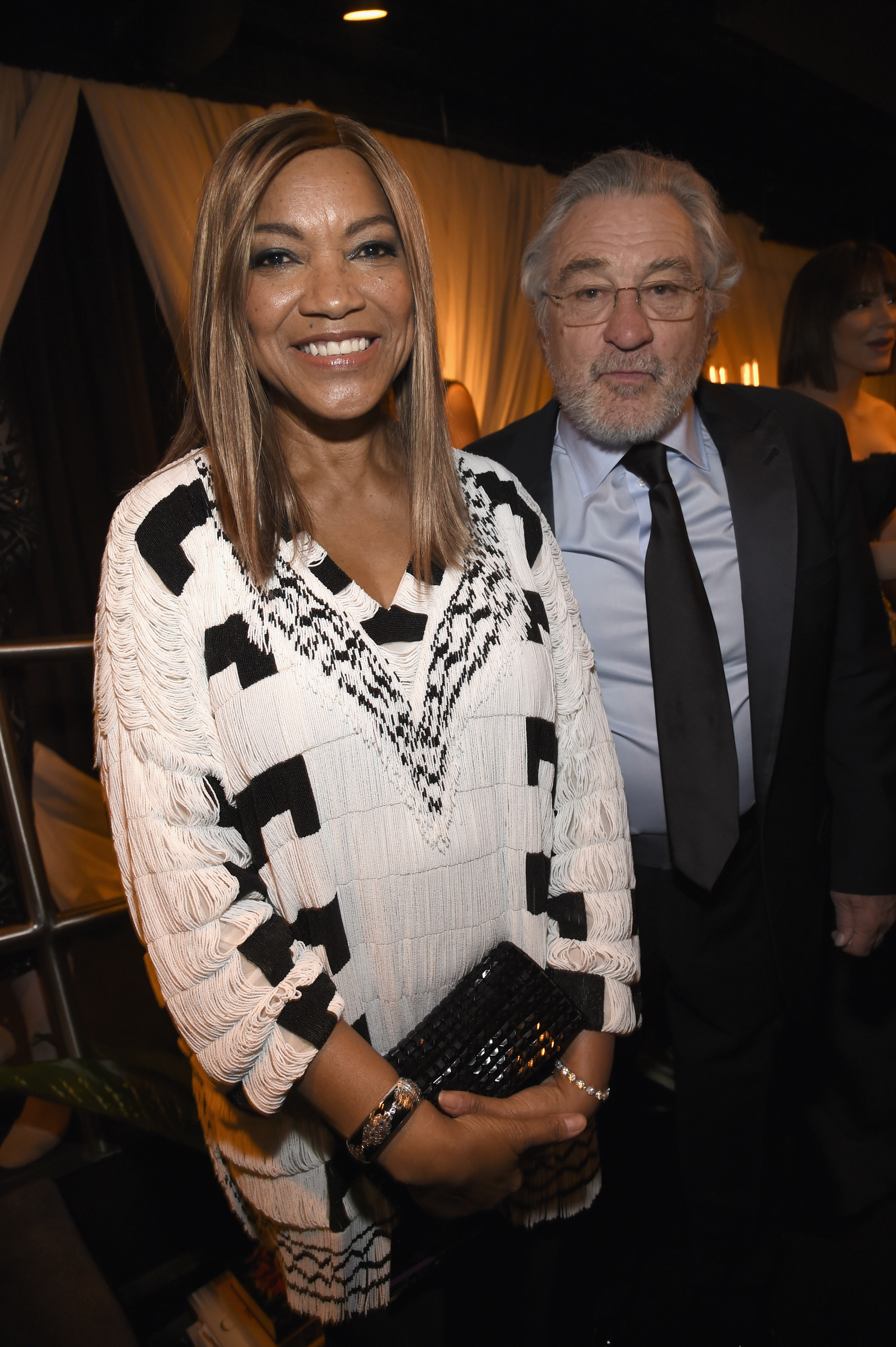 Grace Hightower and Robert De Niro pose backstage during the 72nd Annual Tony Awards on June 10, 2018, in New York City | Source: Getty Images