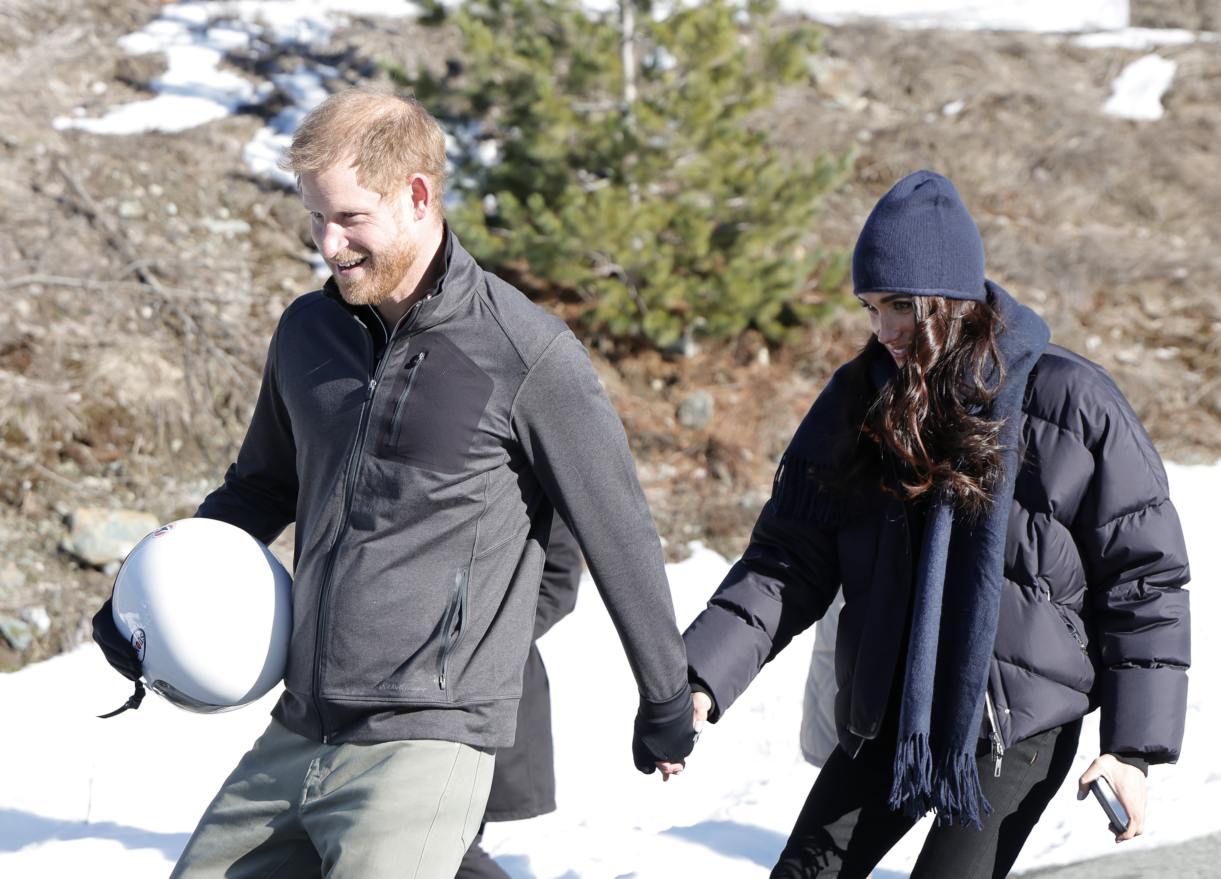 Prince Harry and Meghan Markle at the Invictus Games Vancouver Whistlers 2025's One Year To Go Winter Training Camp in Whistler, British Columbia on February 15, 2024 | Source: Getty Images