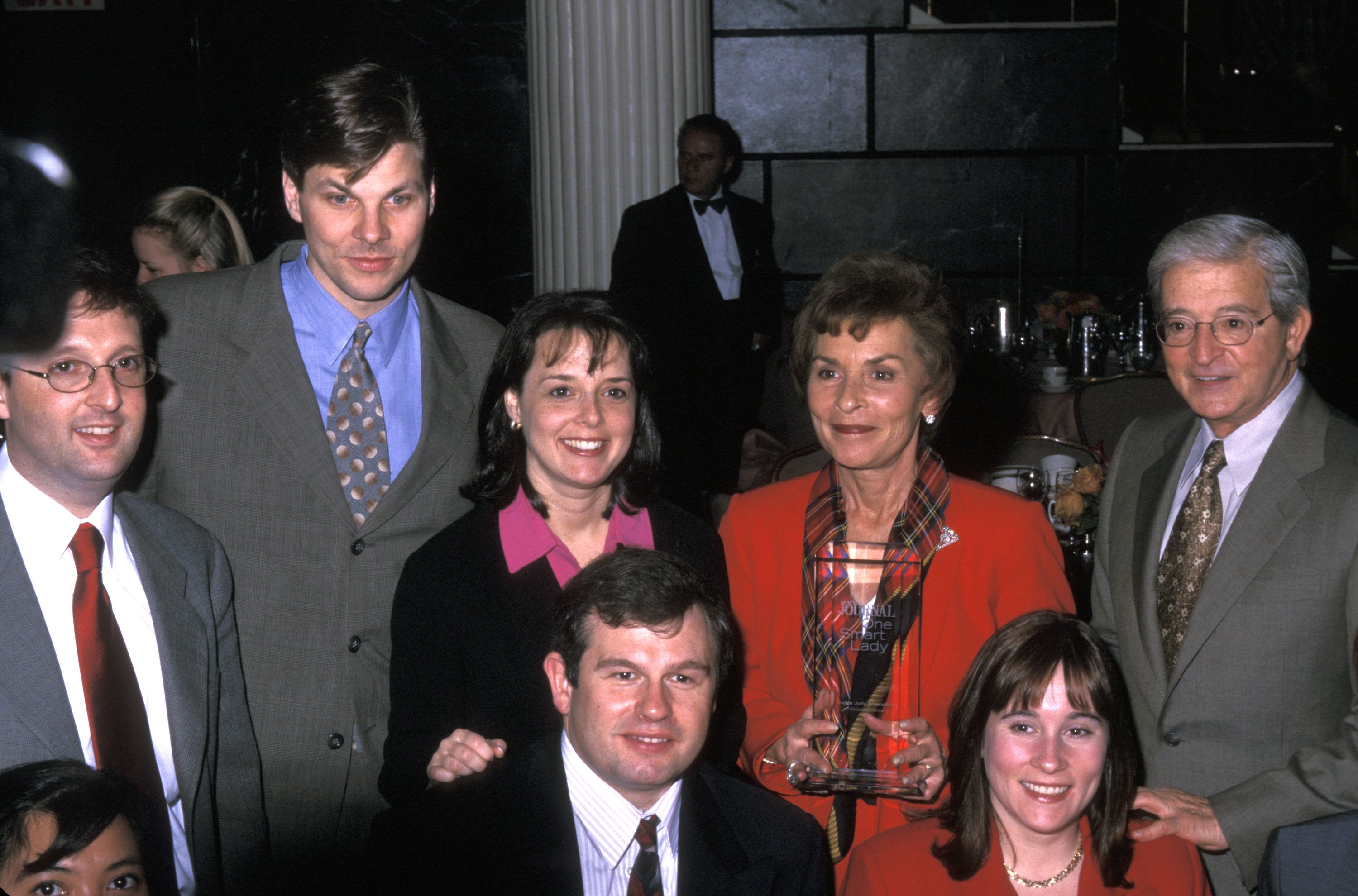  Judy Sheindlin, Jerry Sheindlin and family attend Ladies' Home Journal "One Smart Lady Award" on February 23, 2000 at the Waldorf Astoria Hotel in New York City.  | Source: Getty Images