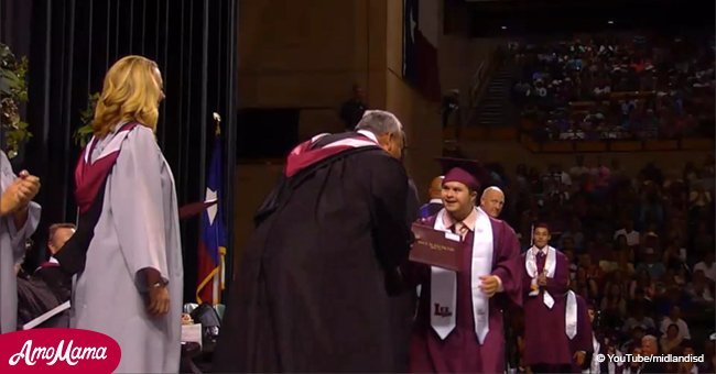 Student with Down syndrome does victory dance on graduation stage