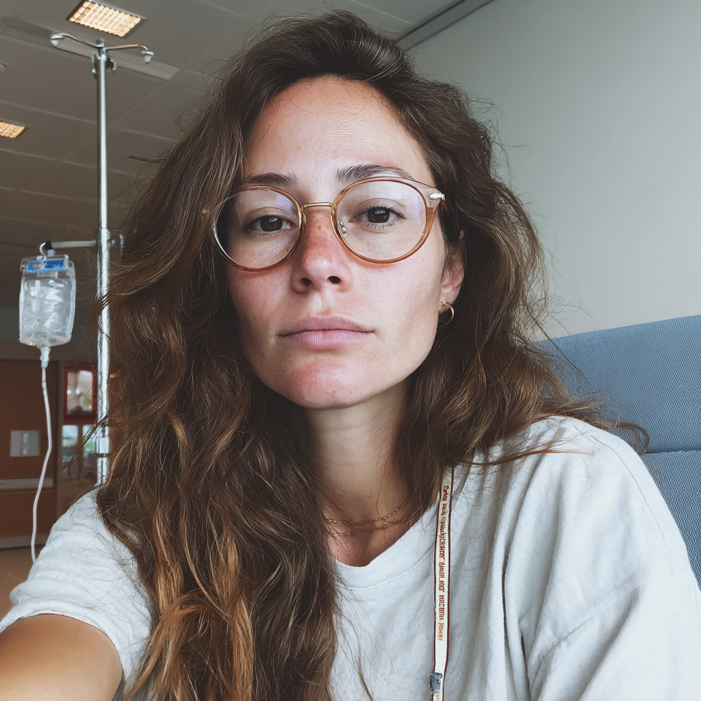A woman sitting in a hospital ward | Source: Midjourney