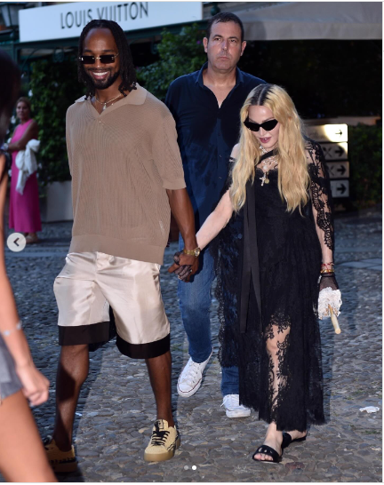 A photo of Madonna and Akeem Morris sightseeing in Italy posted on August 13, 2024 | Source: Instagram/justjared