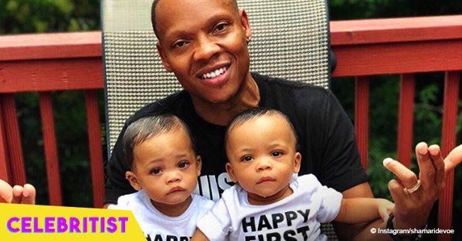 Ronnie DeVoe's twins snatches hearts in matching outfits from royal-themed 1st birthday bash