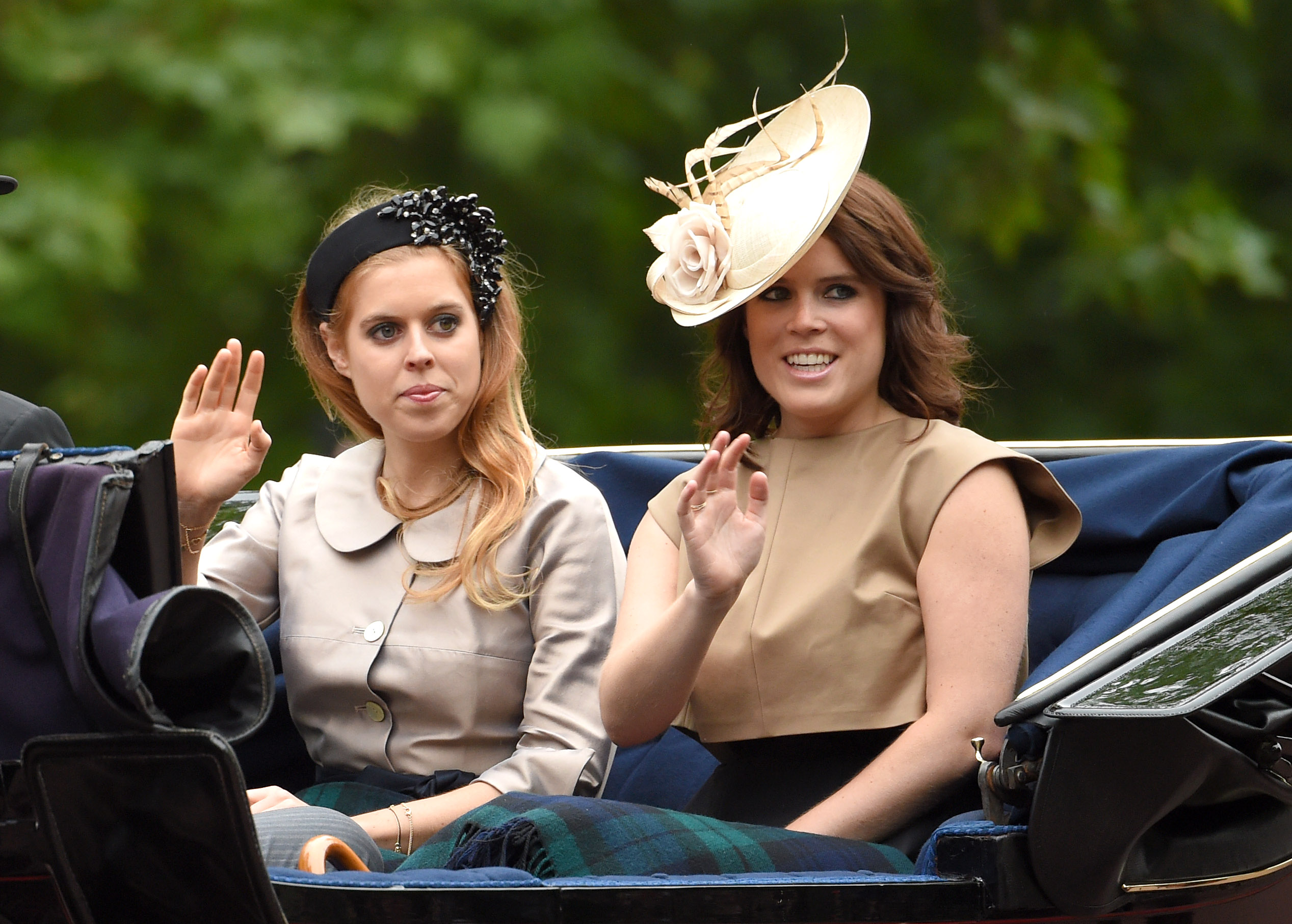 Princess Beatrice of York and Princess Eugenie of York attend the annual Trooping The Colour ceremony at Horse Guards Parade on 13 June 2015 in London, England. | Source: Getty Images