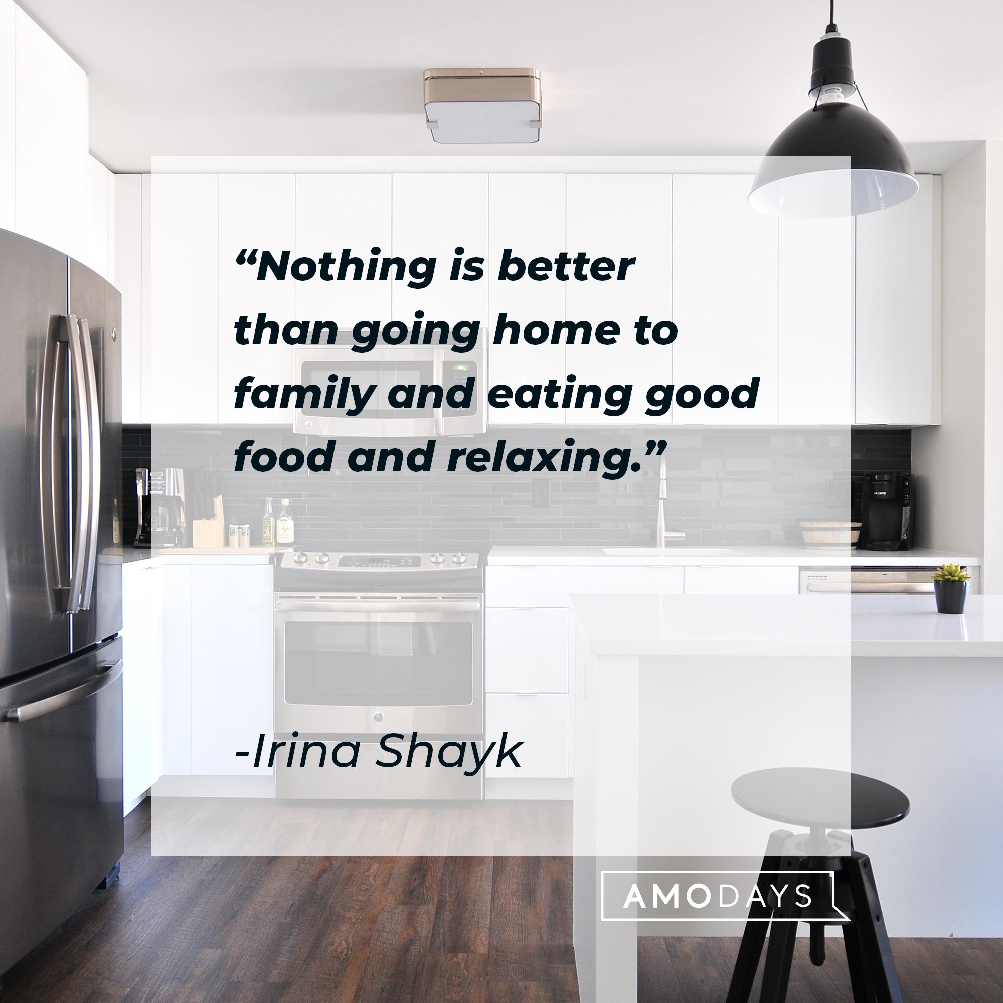 Irina Shayk's quote: "Nothing is better than going home to family and eating good food and relaxing." | Image: AmoDays