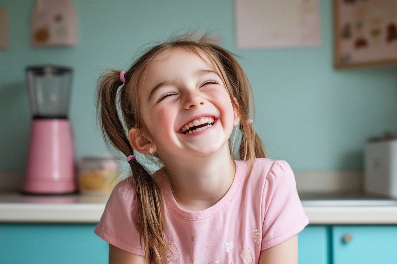 A little girl laughing | Source: Midjourney