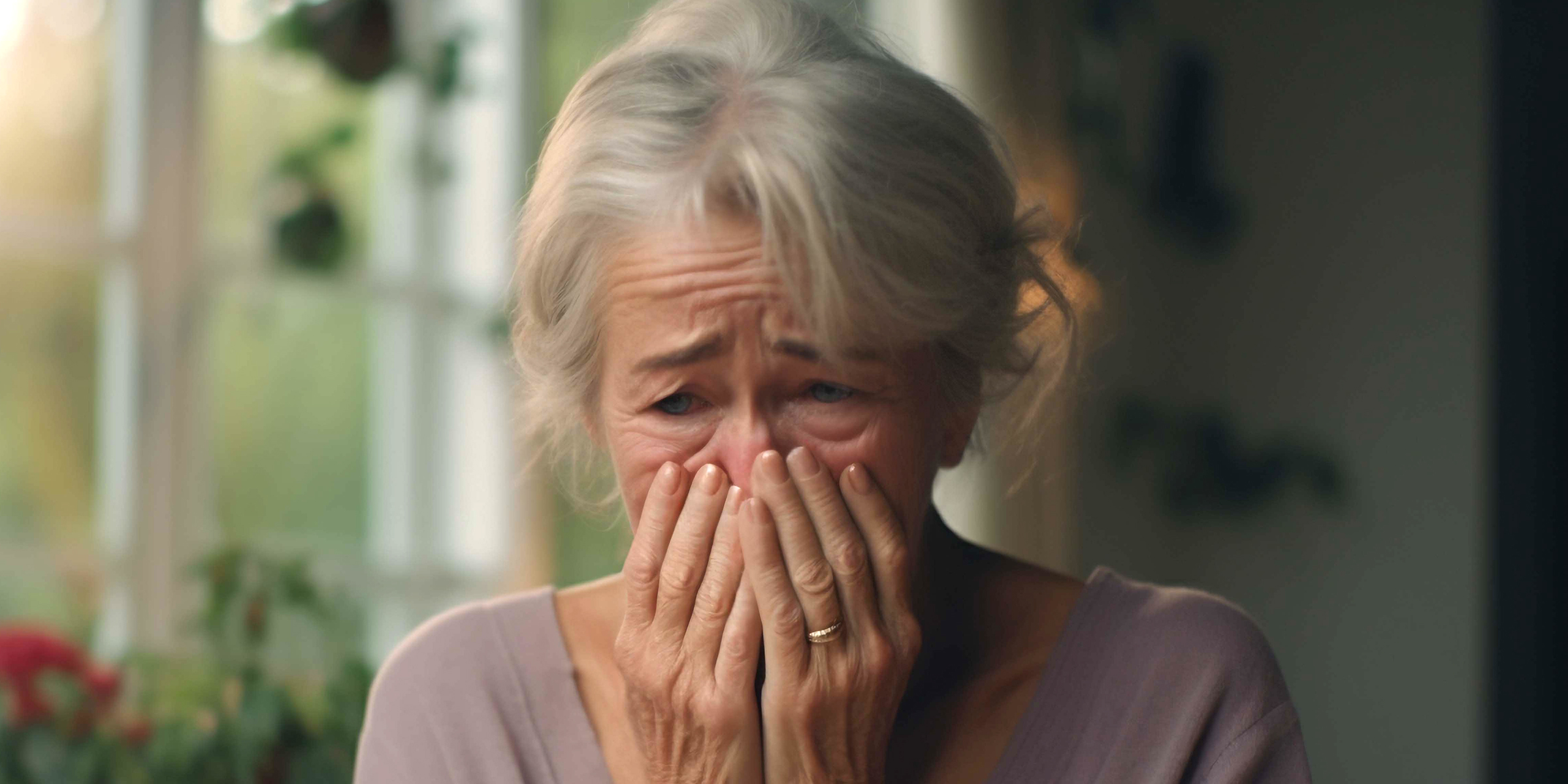 A crying elderly woman | Source: Freepik