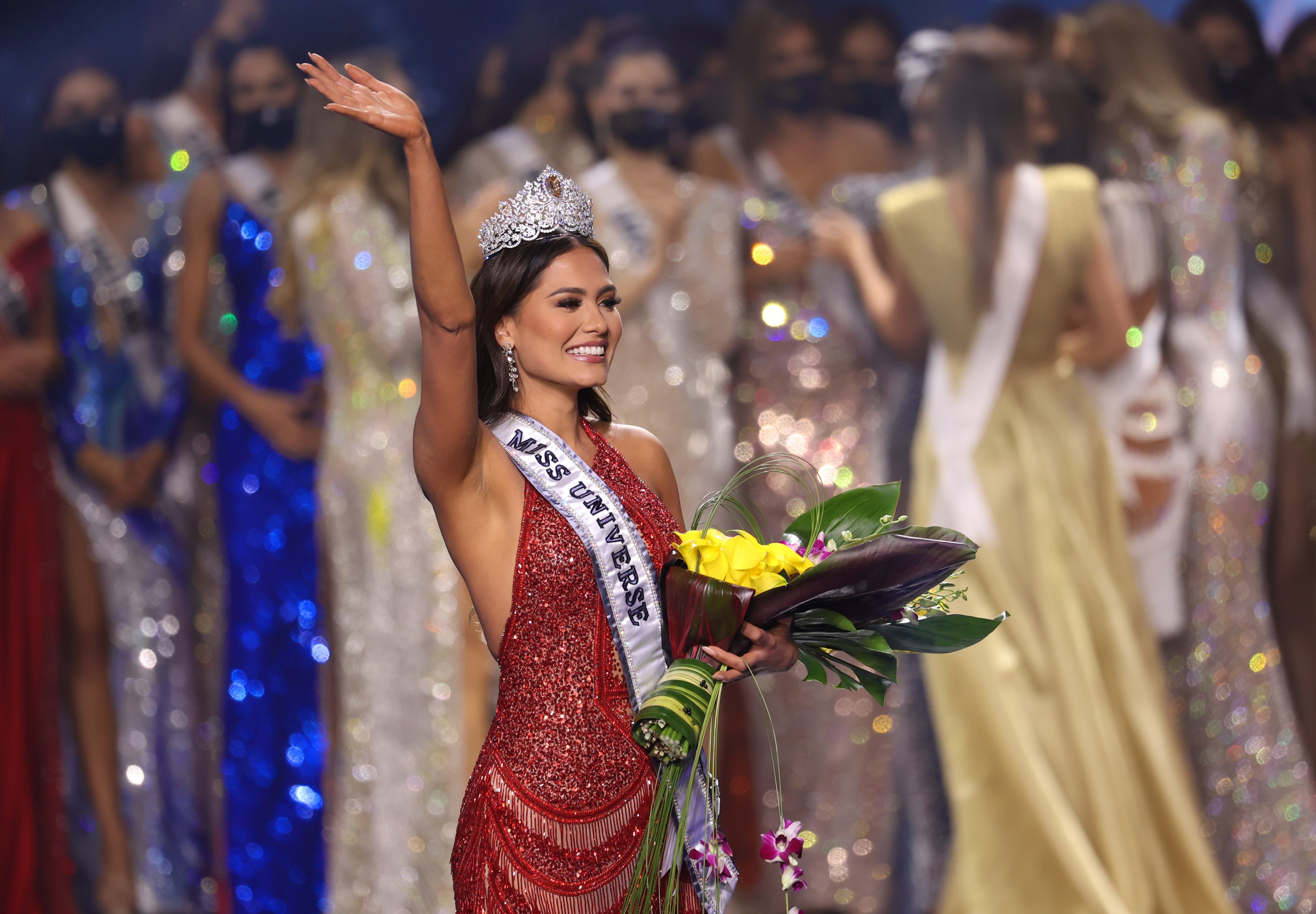 Andrea Meza en el Miss Universo 2021 en Hollywood, Florida. | Foto: Getty Images