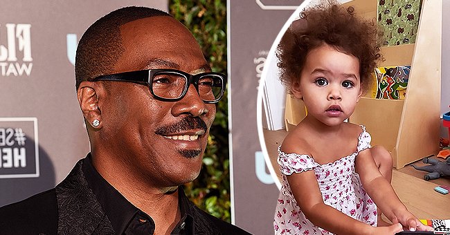 A picture of Eddie Murphy at a red carpet feat his granddaughter Evie | Photo: Getty Images + instagram.com/carly.olivia