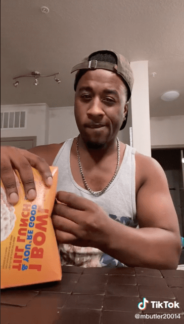 A TikTok user shares about finding mealworms inside his cereal box. | Source: tiktok.com/mbutler20014