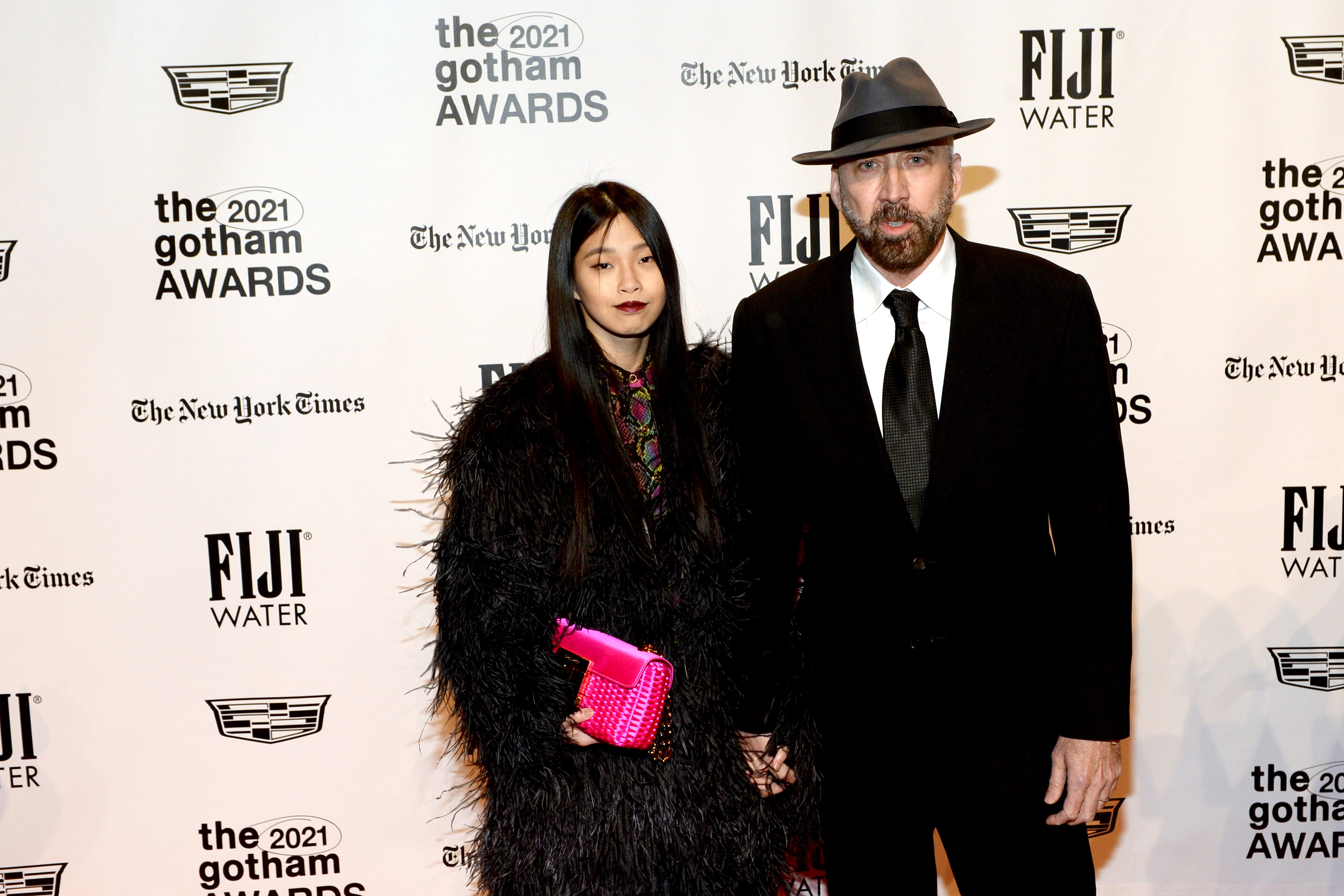 Riko Shibata and Nicolas Cage in New York City on November 29, 2021 | Source: Getty Images