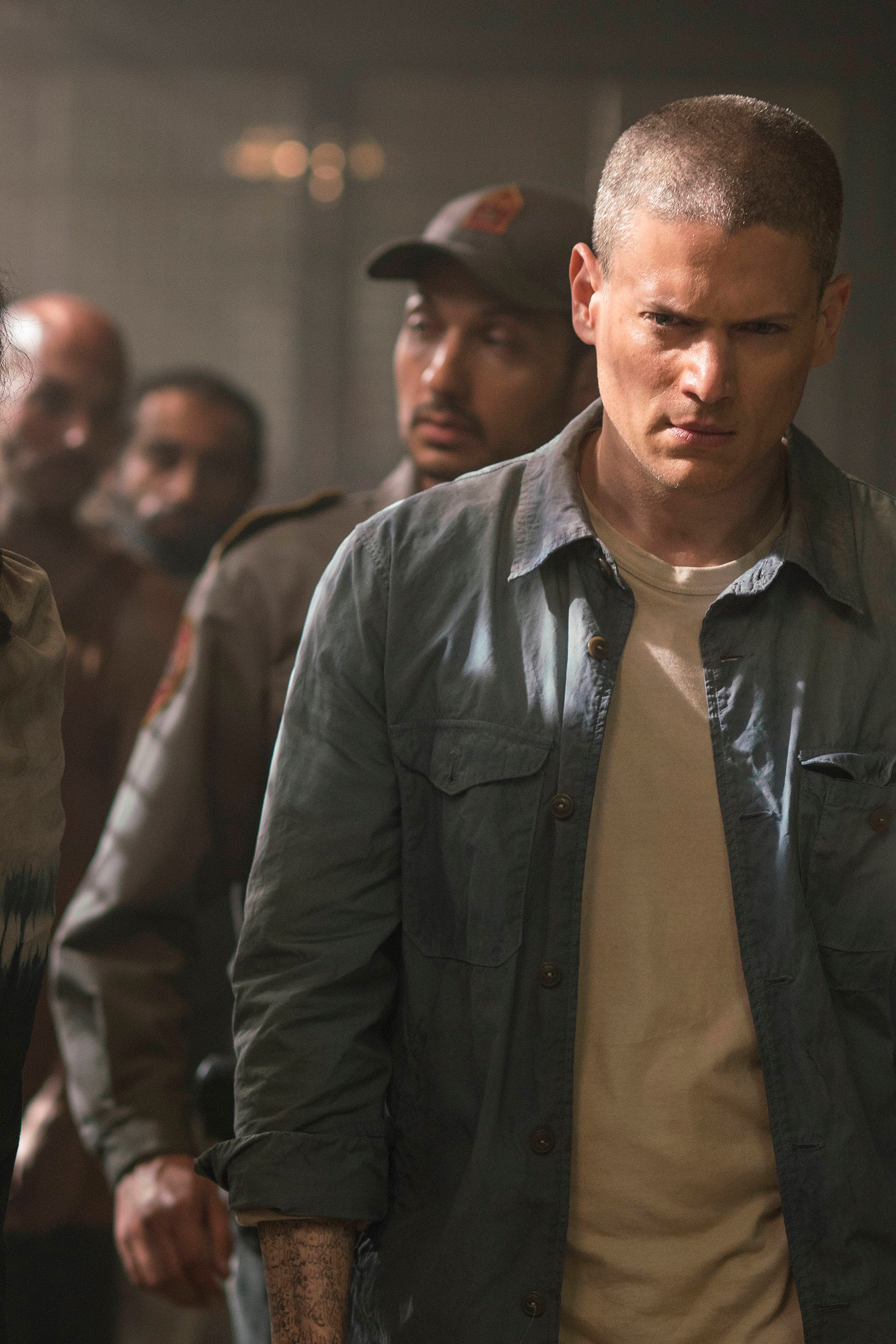 Wentworth Miller on the set of 