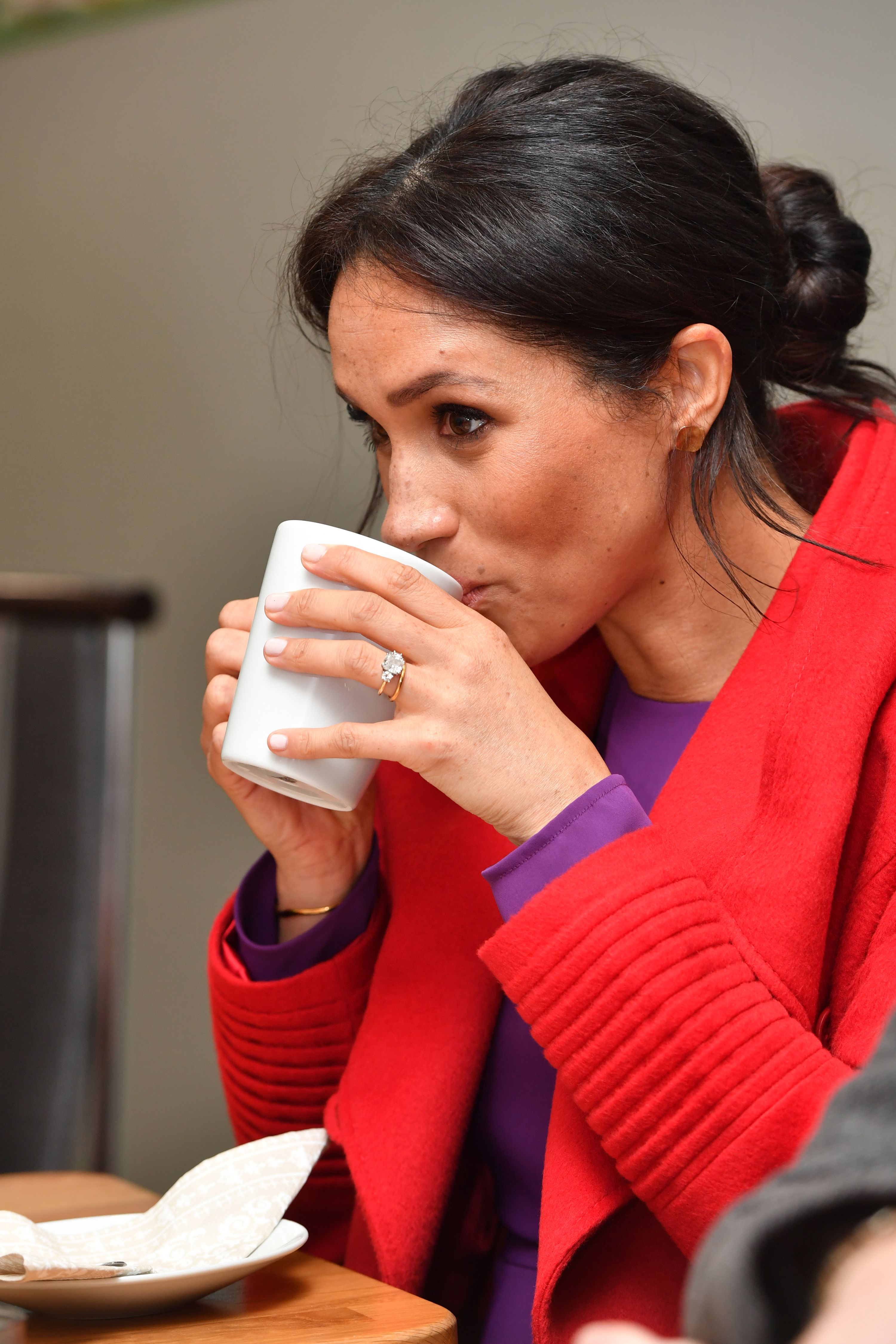 The Duchess of Sussex, Meghan Markle meets members as they officially open Number 7, a Feeding Birkenhead citizens supermarket and community cafe, in Birkenhead, Merseyside, England, on January 14, 2019. | Source: Getty Images