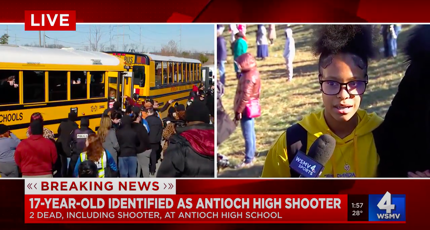 The Antioch High School student speaking to the news reporter about her experience. | Source: YouTube/WSMV 4 Nashville