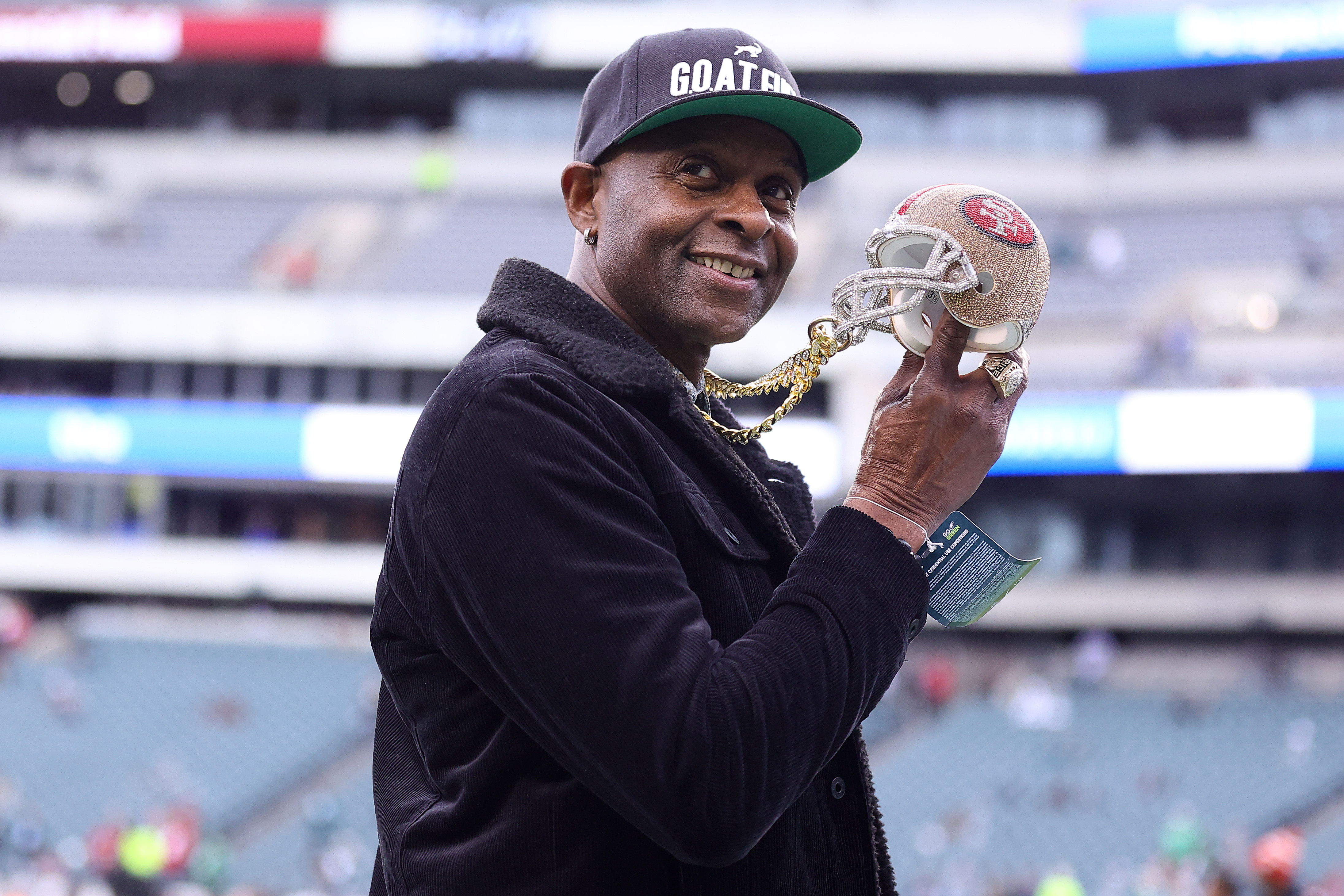 Jerry Rice at Lincoln Financial Field on January 29, 2023, in Philadelphia, Pennsylvania. | Source: Getty Images