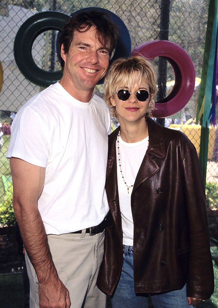 Actor Dennis Quaid and wife Meg Ryan during '95 Pediatric Aids Foundation Annual Picnic at Private Home in Los Angeles, California | Source: Getty Images