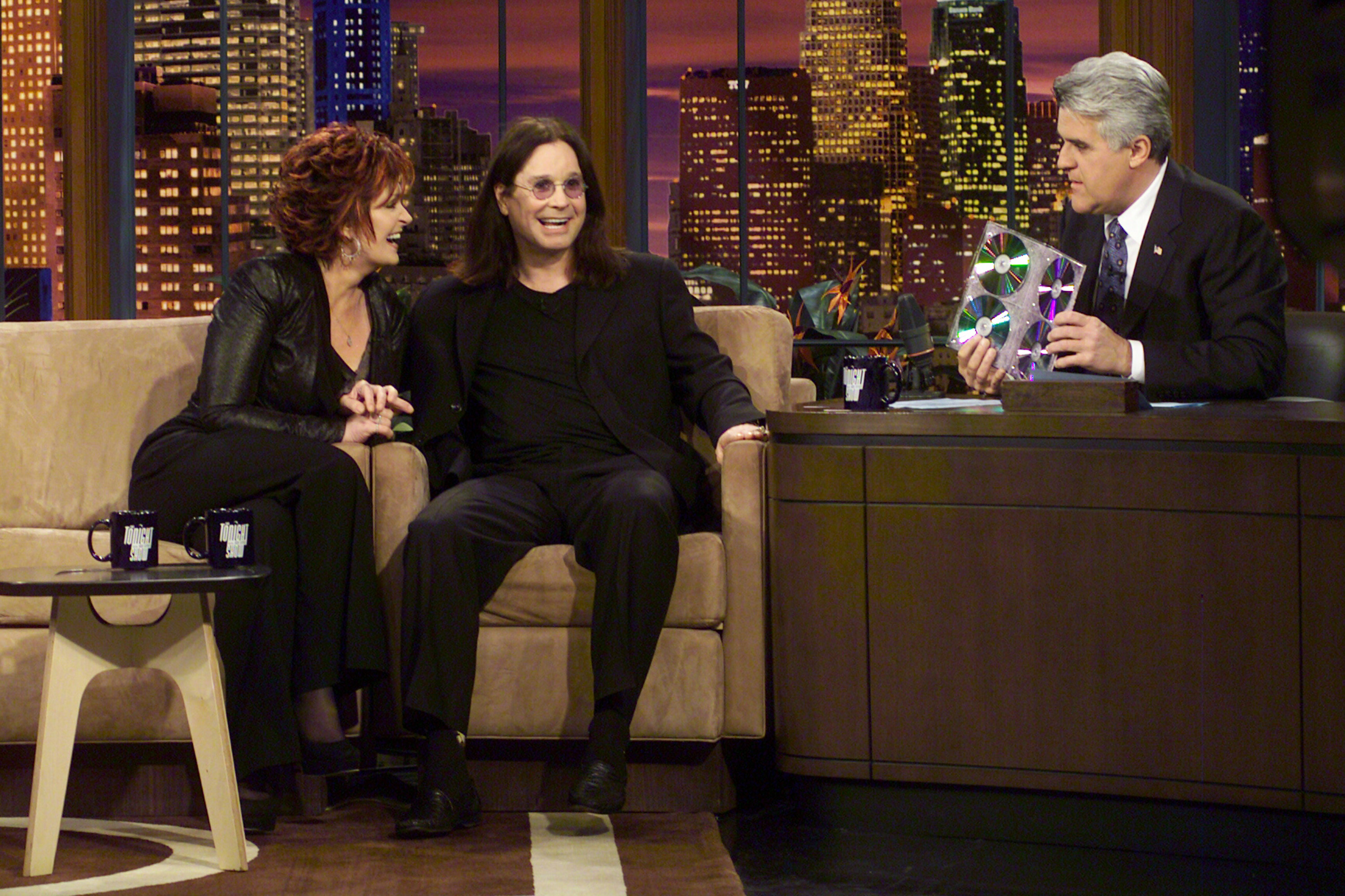 Sharon and Ozzy Osbourne on "The Tonight Show with Jay Leno" in 2005. | Source: Getty Images