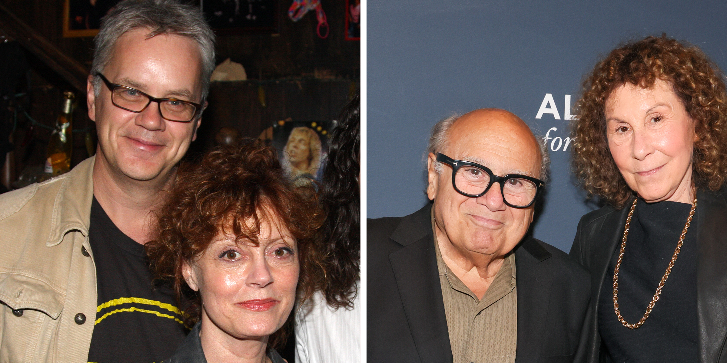 Tim Robbins and Susan Sarandon | Danny Devito and Rhea Perlman | Source: Getty Images