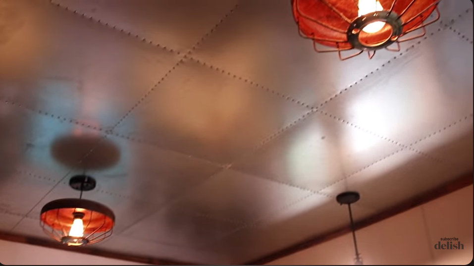 Mayim Bialik's kitchen ceiling from a video dated June 23, 2020 | Source: YouTube/delish