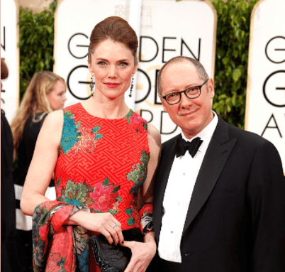 Actor James Spader (R) and model Leslie Stefanson attend the 72nd Annual Golden Globe Awards at The Beverly Hilton Hotel on January 11, 2015 in Beverly Hills, California. | Source: Getty Images