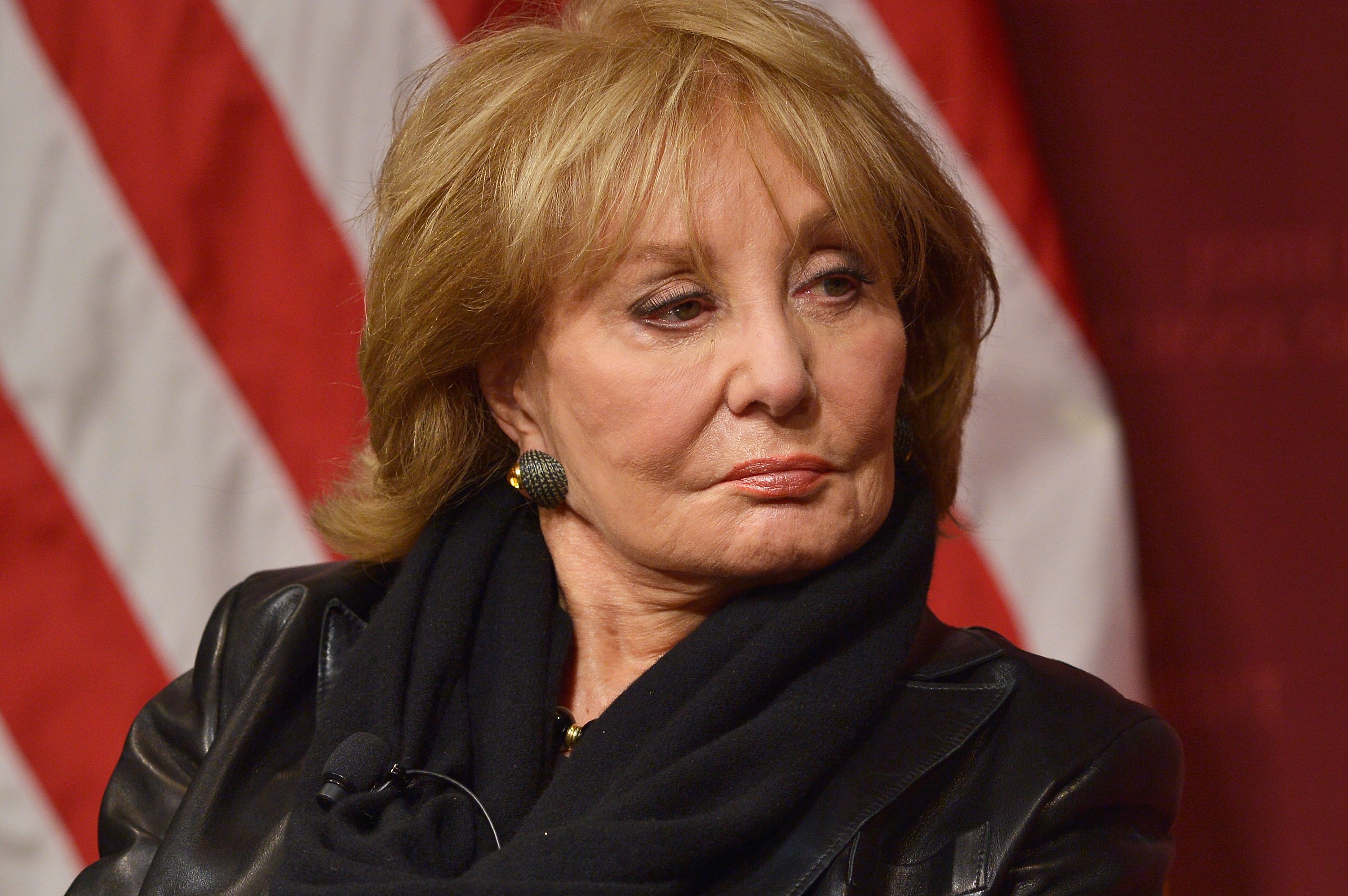 Barbara Walters at the "The John F. Kennedy Jr. Forum presents An Evening with Barbara Walters" at Harvard University on October 7, 2014 in Cambridge, Massachusetts. | Source: Getty Images