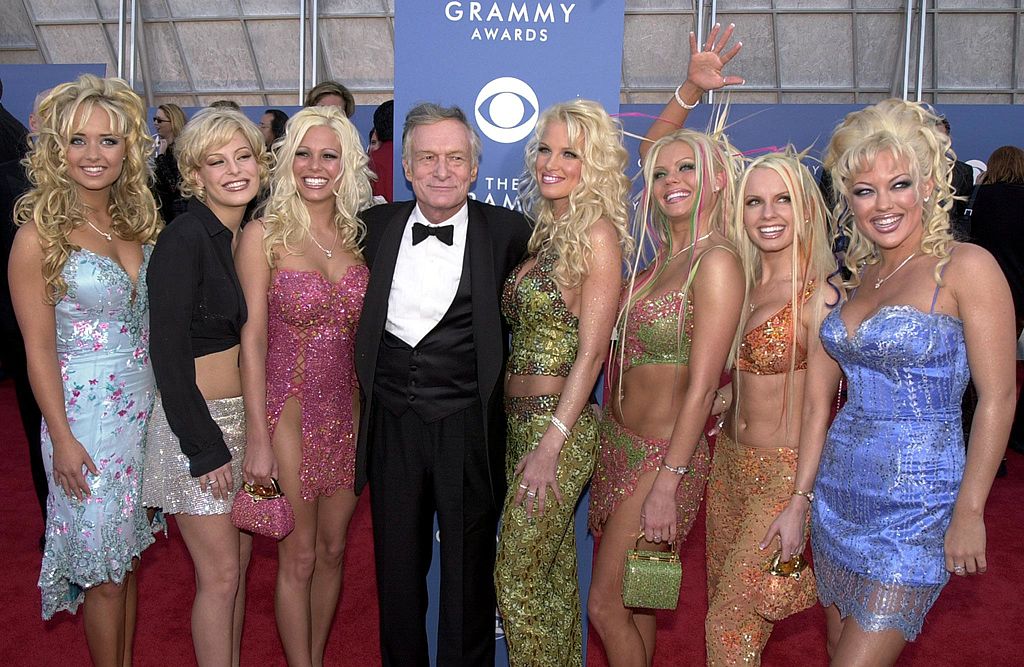 Hugh Hefner and Playboy Playmates in Los Angeles on February 21, 2001 | Source: Getty Images