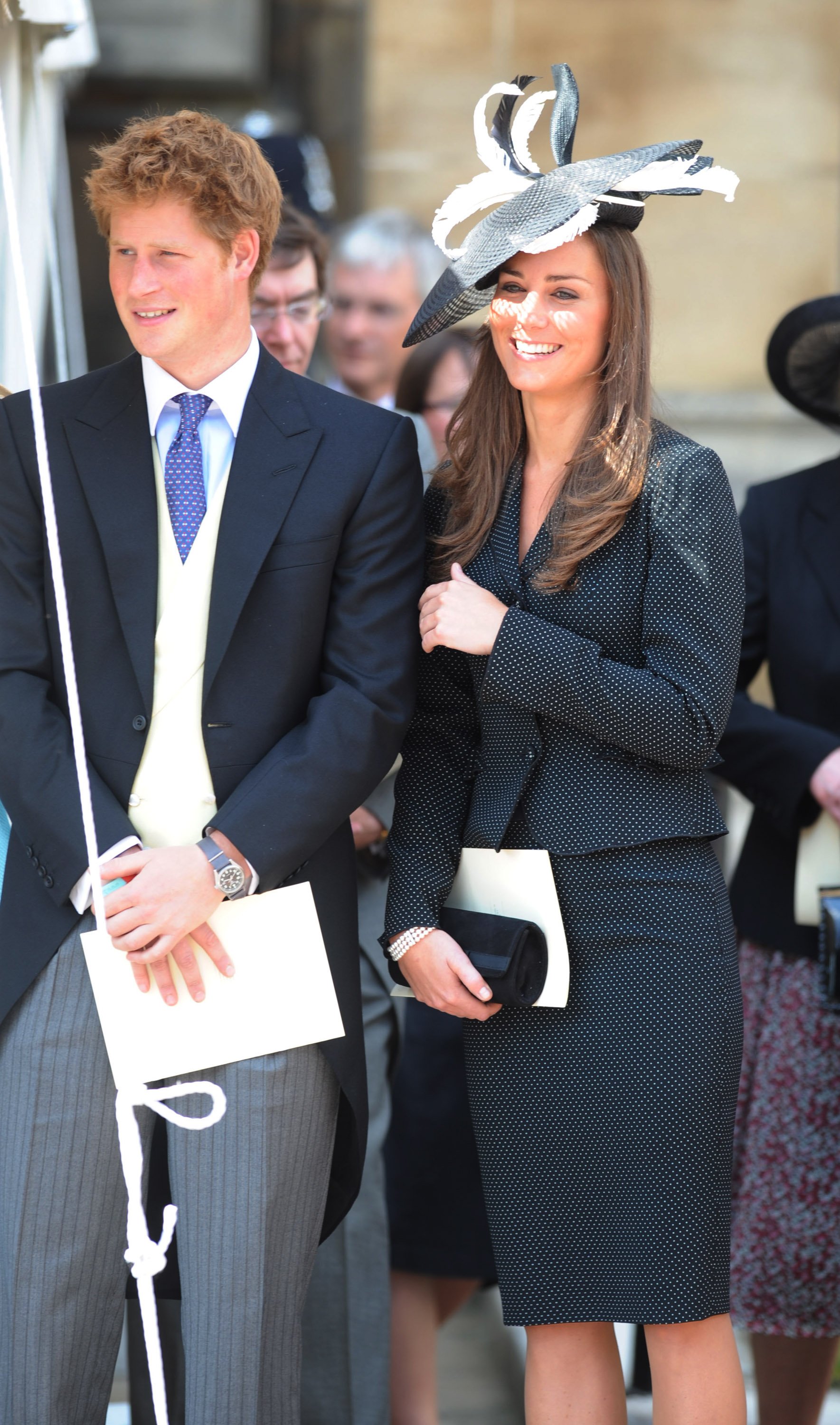 Prince Harry and Kate Middleton watch the Order of the Garter procession at Windsor Castle on June 16, 2008, in Windsor, England | Source: Getty Images