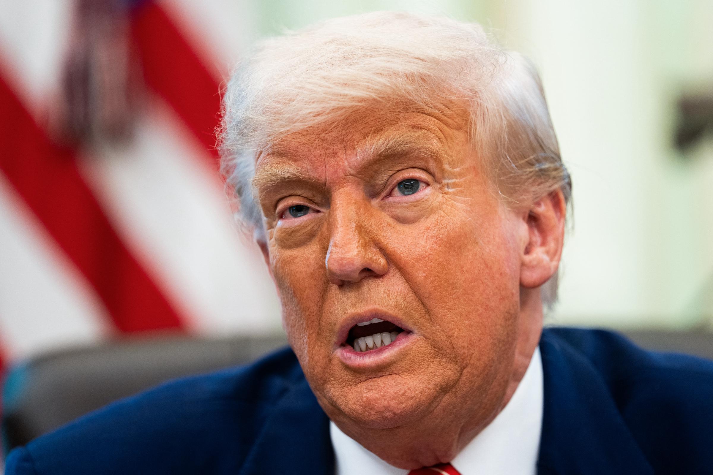Donald Trump speaks during a news conference in the Oval Office of the White House on May 30, 2025, in Washington, D.C. | Source: Getty Images