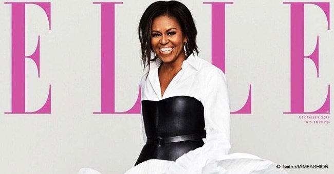 Michelle Obama wows in $2.4K leather corset & black high heels on the cover of Elle Magazine