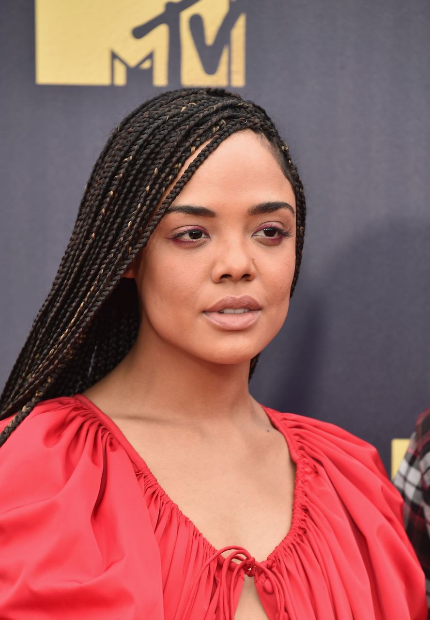Tessa Thompson attends the 2018 MTV Movie And TV Awards at Barker Hangar on June 16, 2018 in Santa Monica, California. | Source: Getty Images