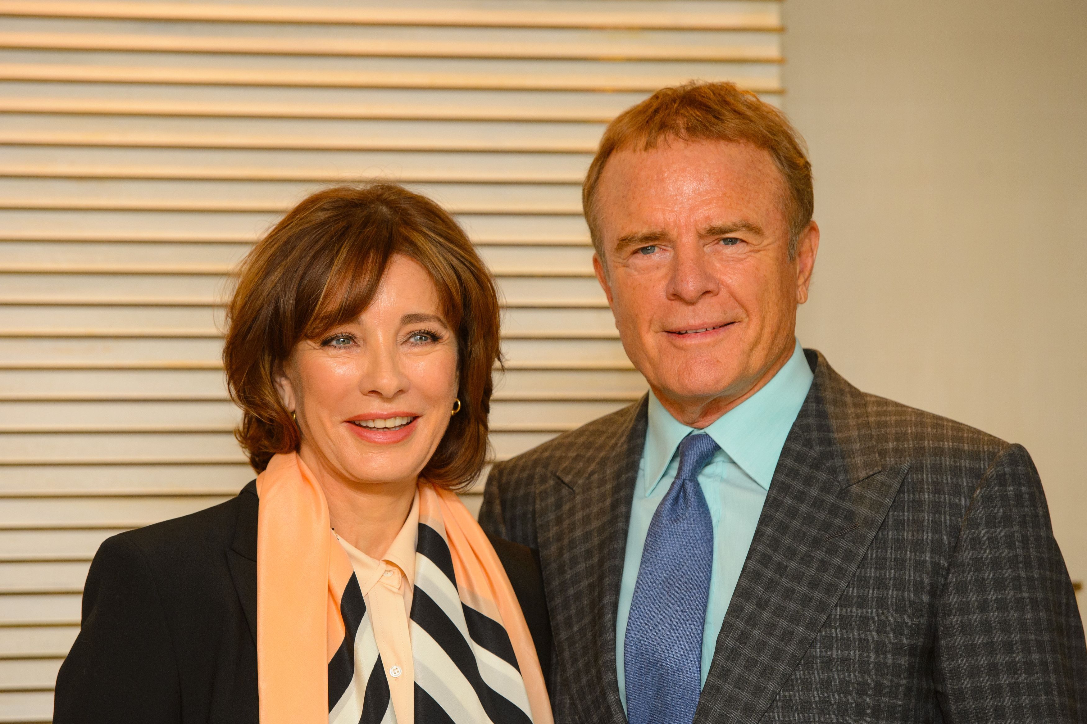 Anne Archer and Terry Jastrow at a photocall for the play "The Trial of Jane Fonda," on September 4, 2014, in Westminster, London. | Source: Getty Images