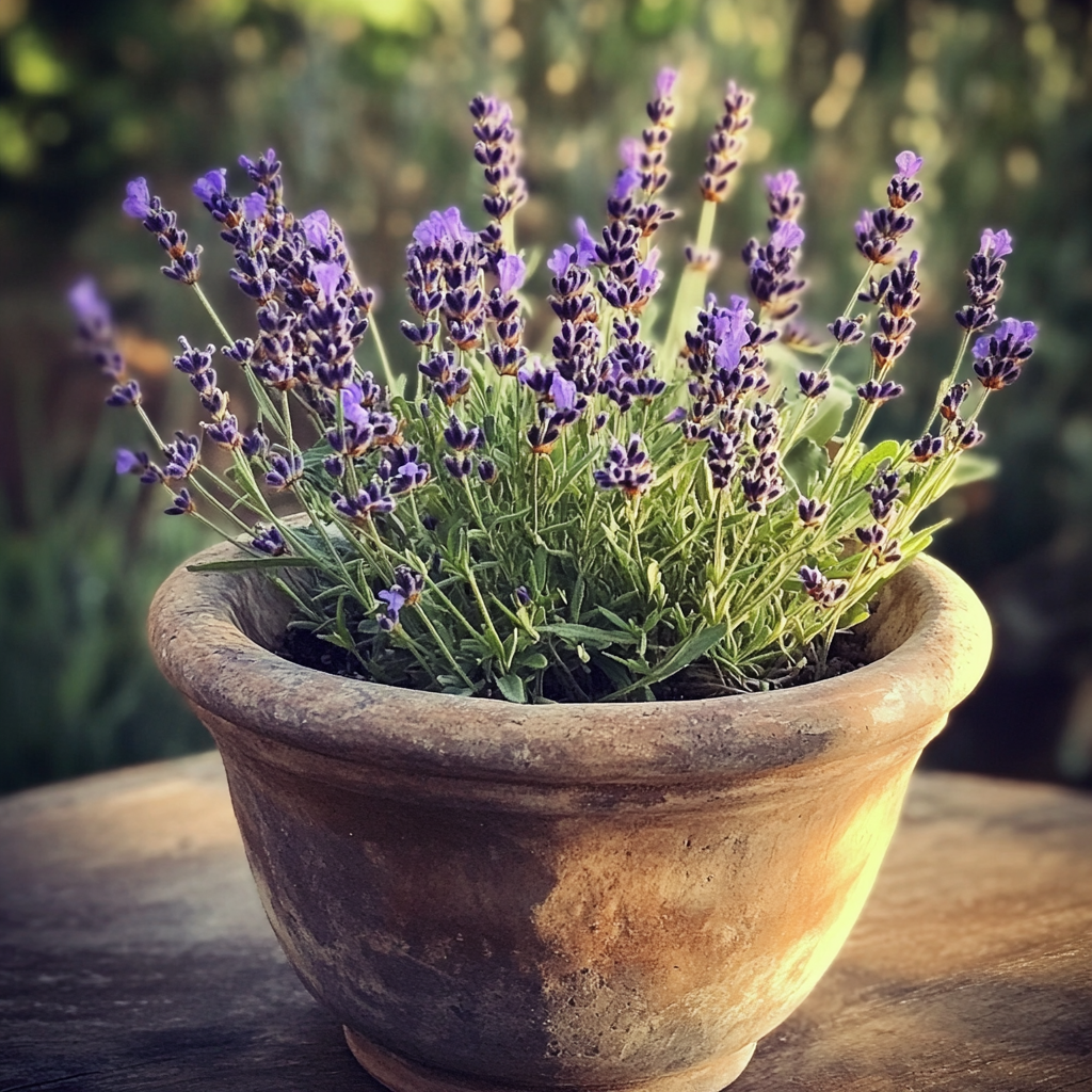 A pot plant of lavender | Source: Midjourney