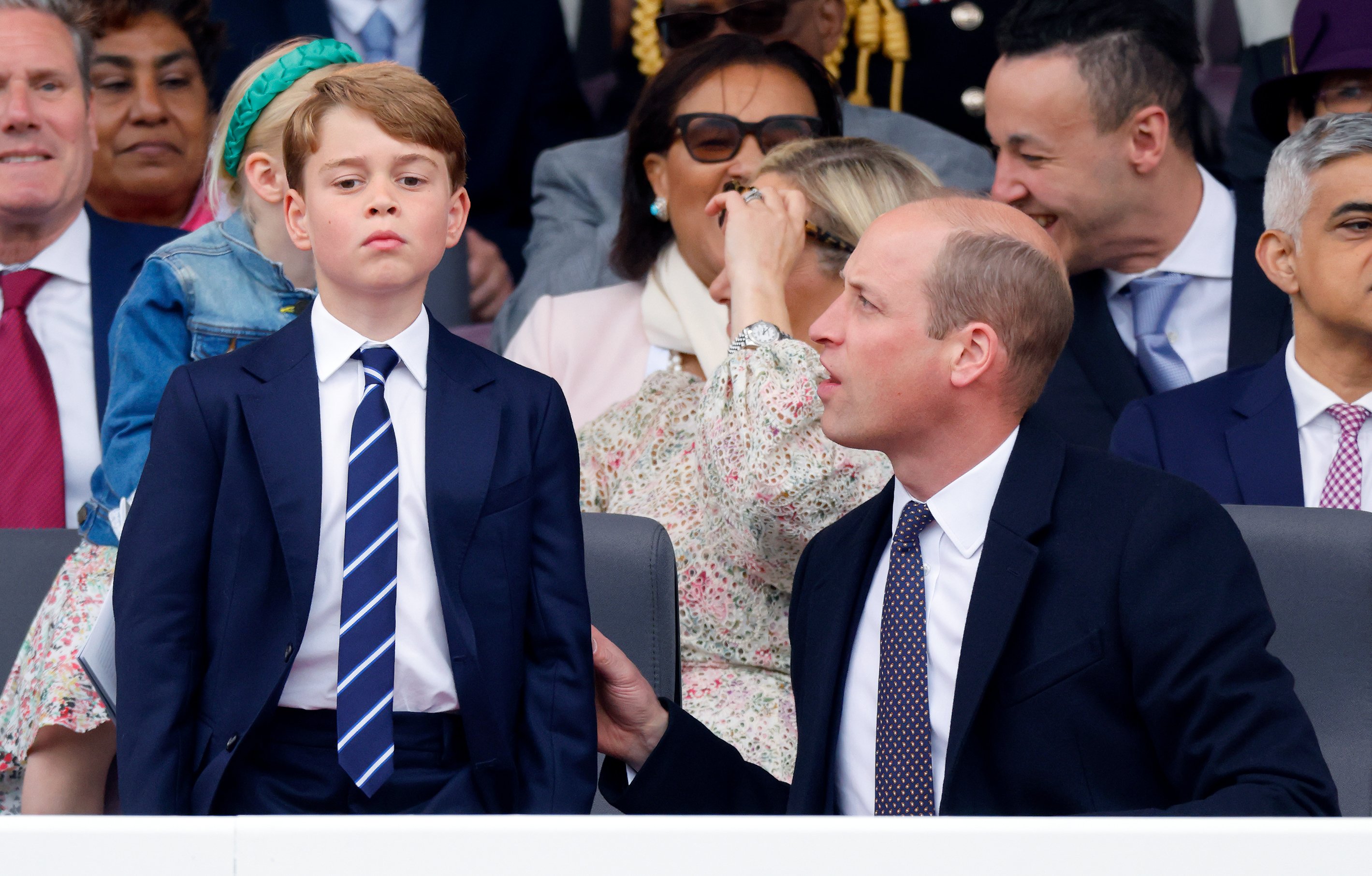 Prince George and Prince William at the Platinum Pageant on June 5, 2022 |  Source: Getty Images