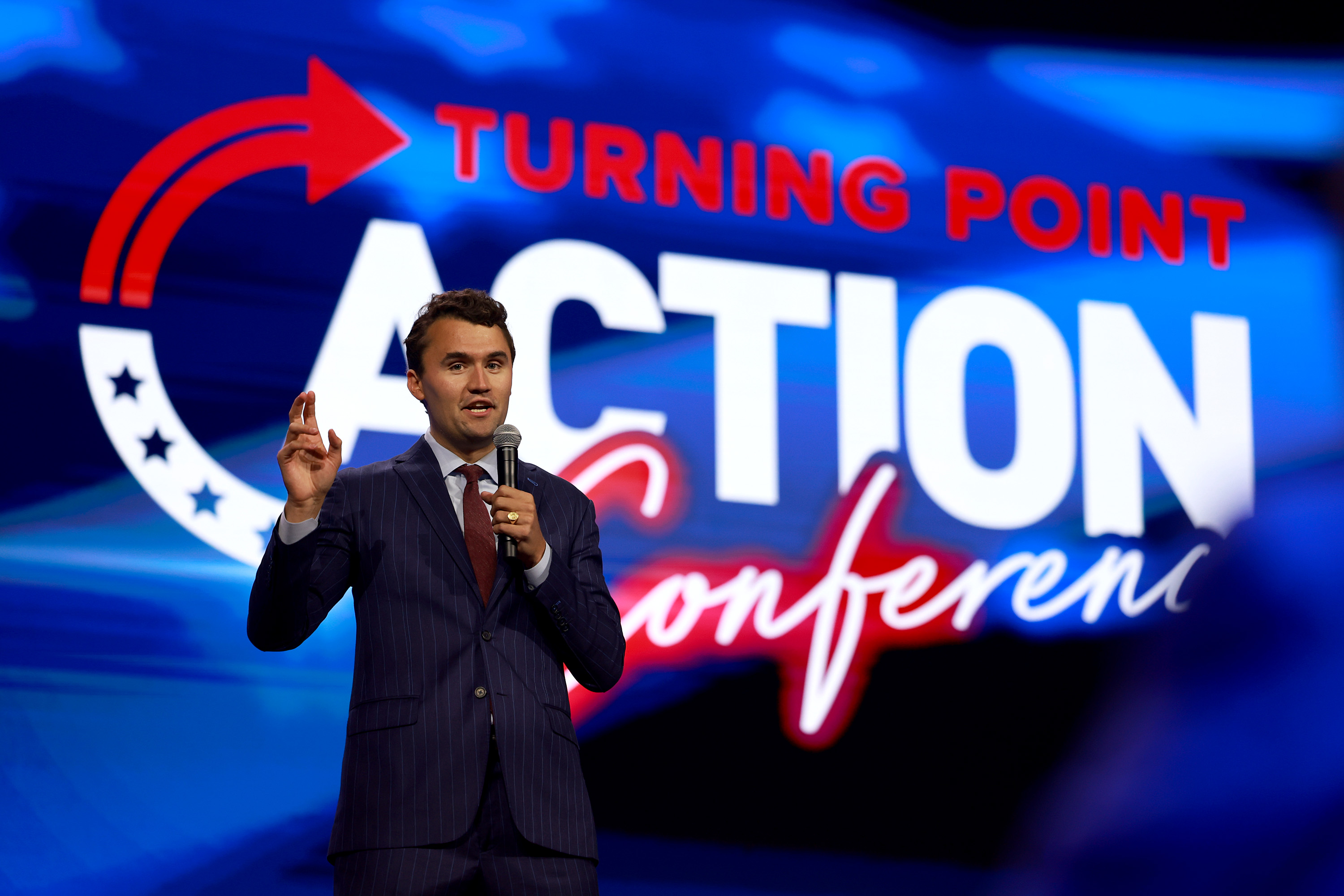 Charlie Kirk speaks at the opening of the Turning Point Action conference on July 15, 2023 | Source: Getty Images
