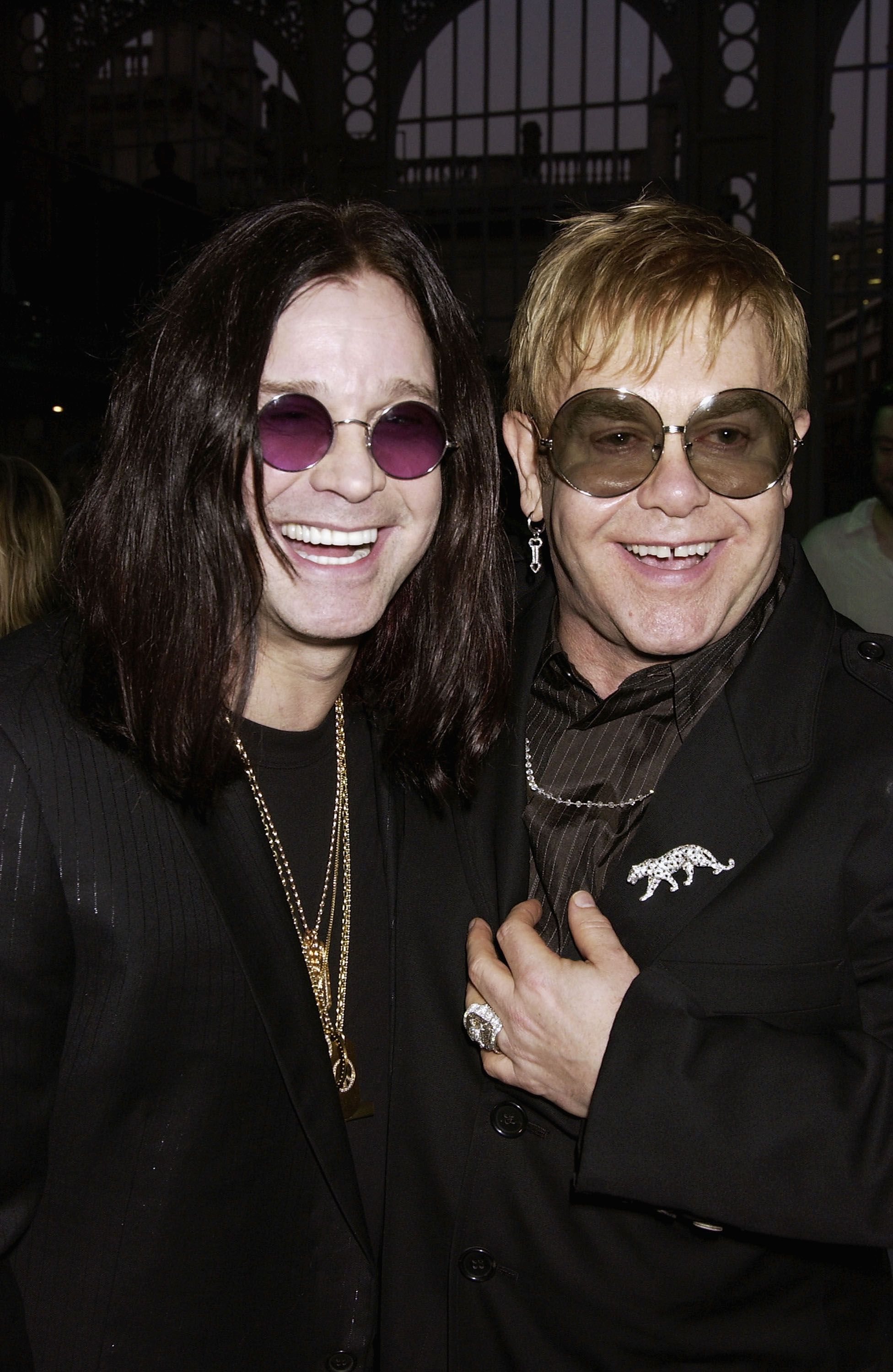 Ozzy Osbourne and Elton John at the  "GQ Men Of The Year Awards" afterparty on September 7, 2004, in London. | Source: Getty Images