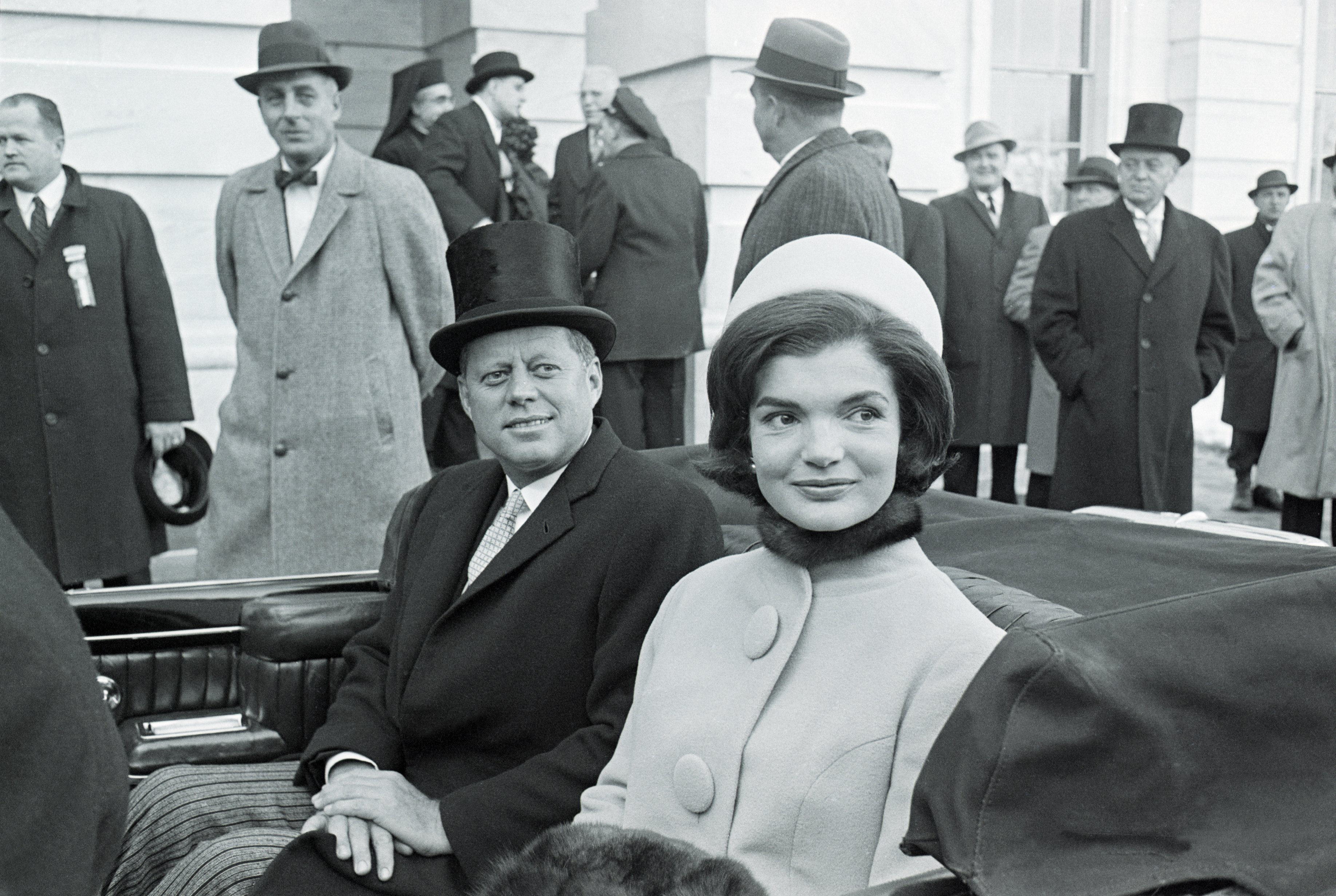 John F Kennedy and  Jacqueline "Jackie" Kennedy after the former took the oath of office as President of the United States in 1961 in Washington, D.C. | Photo: Getty Images