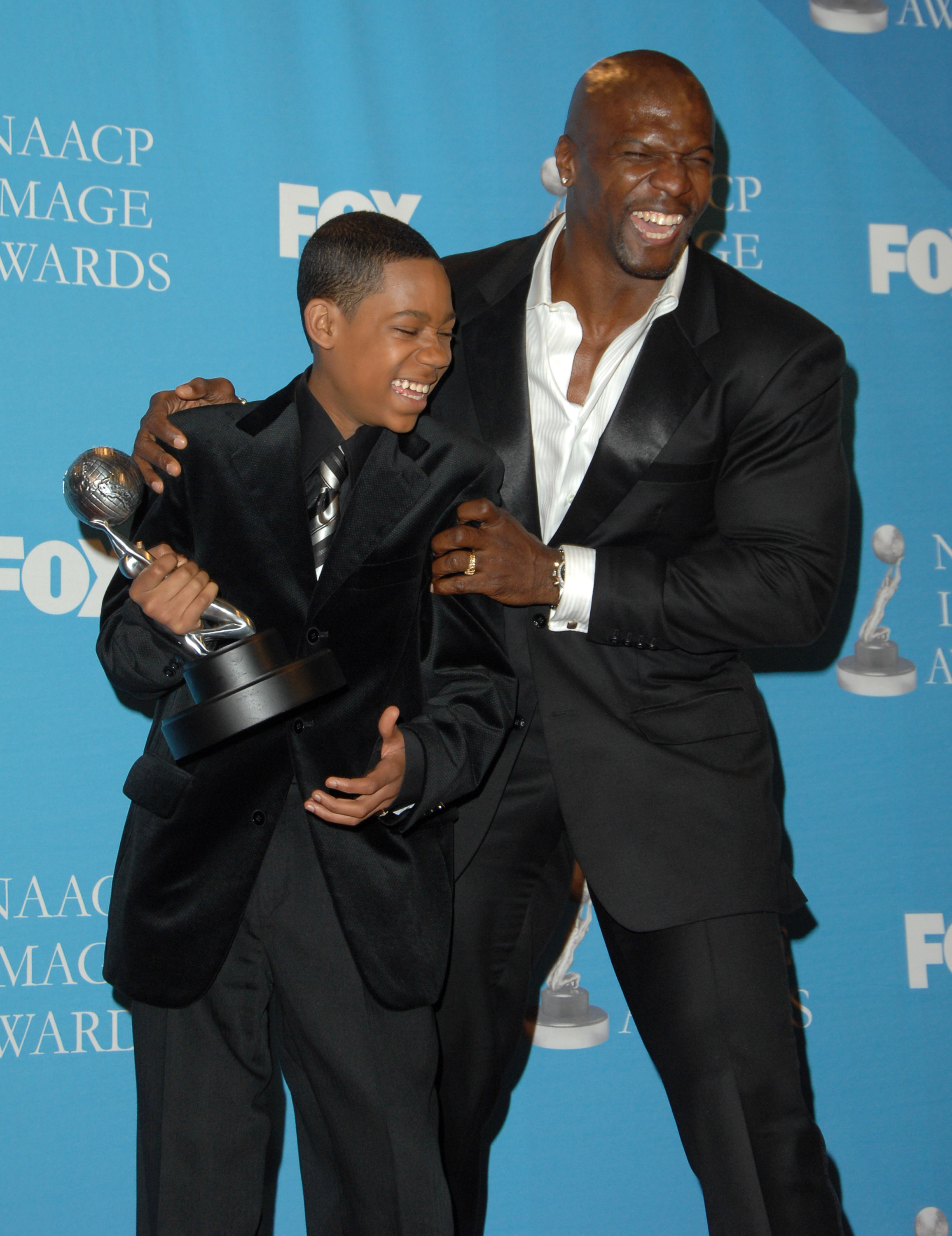 Tyler James Williams and Terry Crews at the 38th Annual NAACP Image Awards on March 2, 2007. | Source: Getty Images