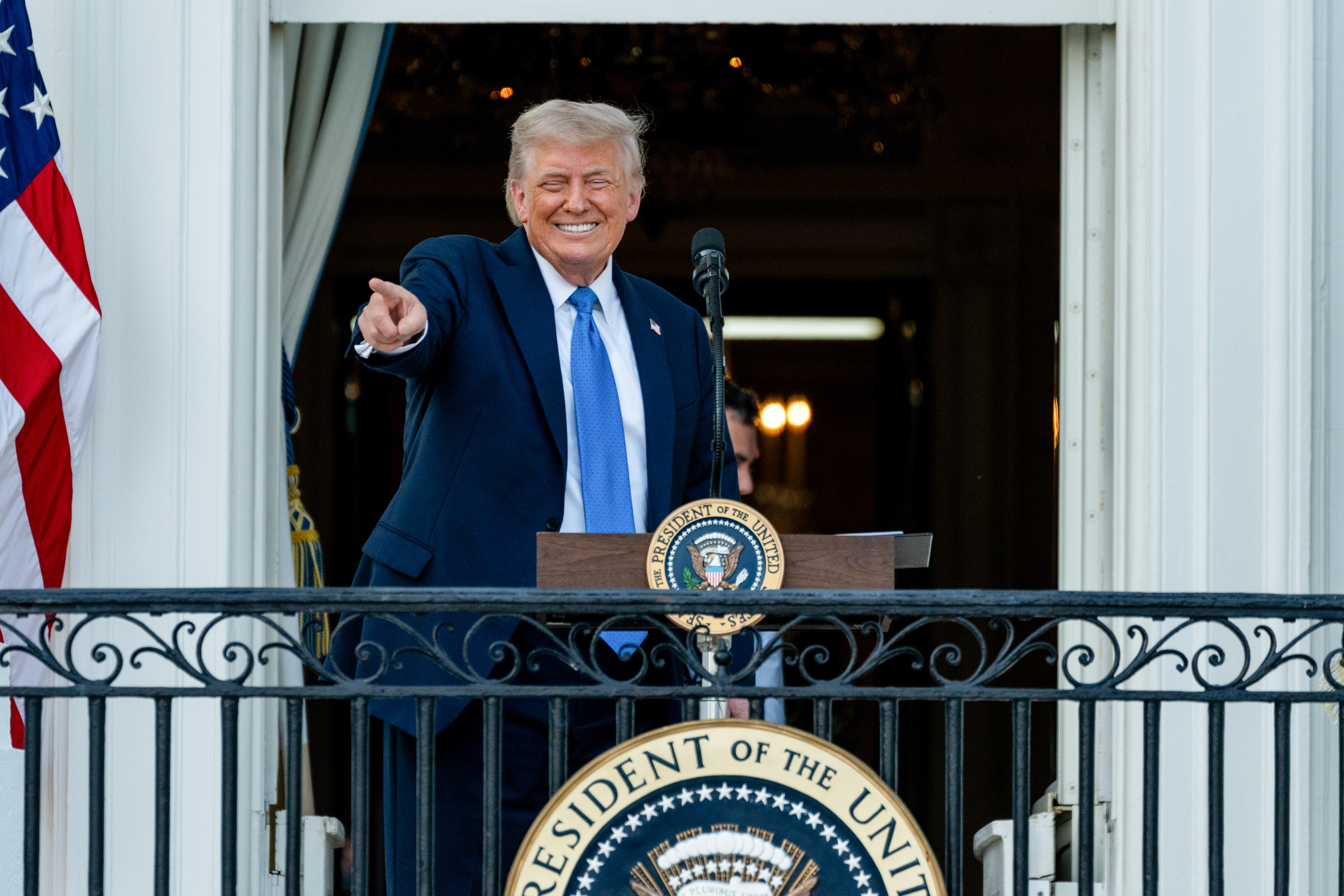 President Donald Trump speaks during a summer soirée on the South Lawn of the White House on June 4, 2025 | Source: Getty Images