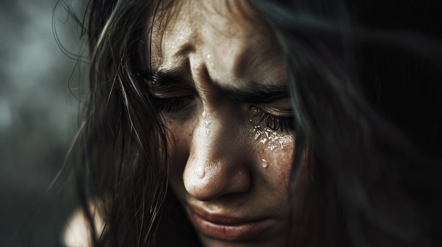 A closeup shot of a woman crying | Source: Midjourney