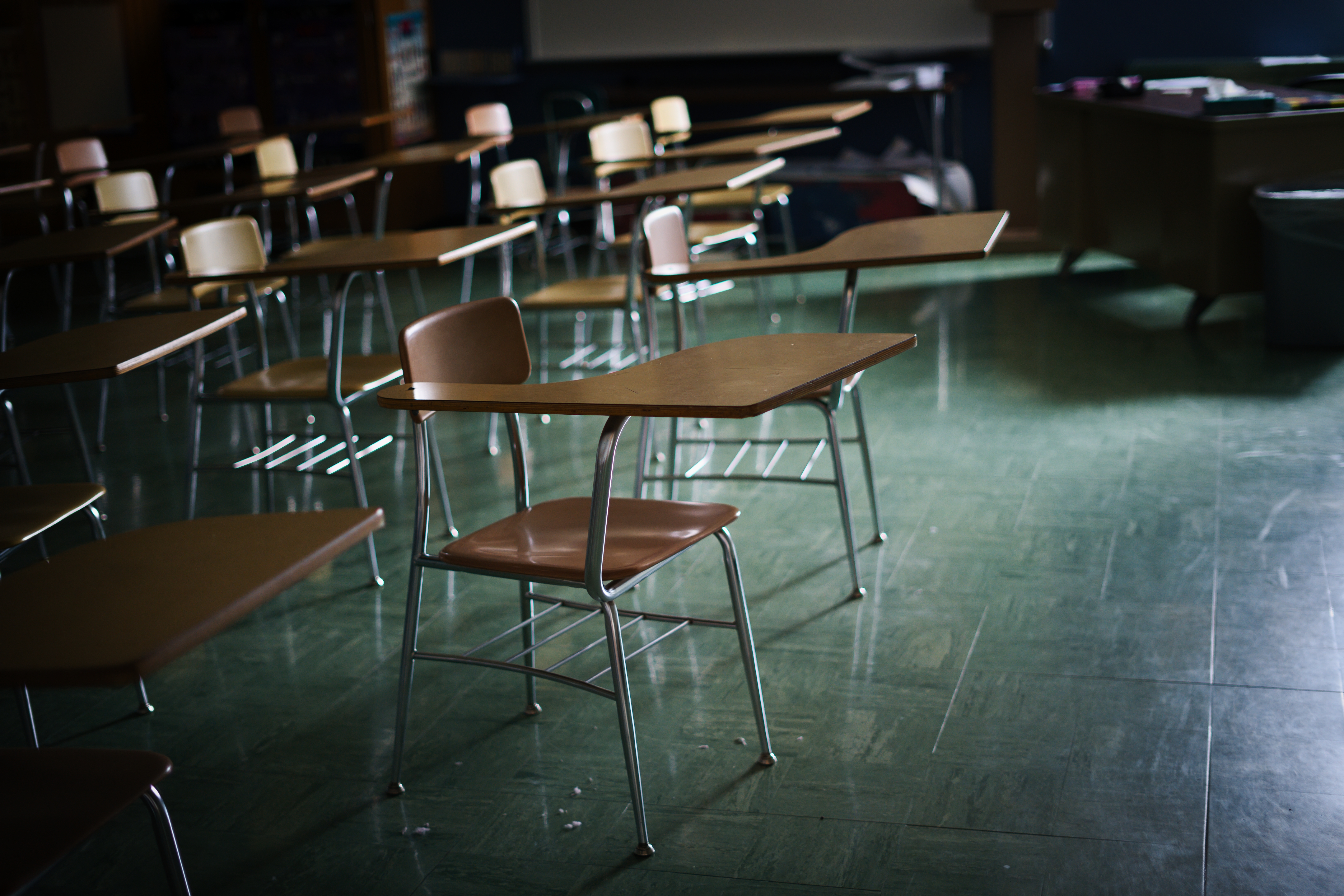 A dark, empty classroom | Source: Shutterstock
