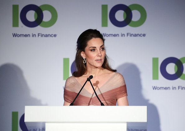 The Duchess Of Cambridge delivers a speech at the 100 Women In Finance Gala Dinner at the Victoria and Albert Museum on February 13, 2019, in London, England.| Photo: Getty Images