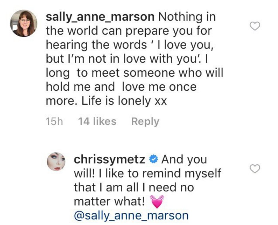 Instagram user comment and reply from Chrissy Metz | Photo: Instagram/ chrissymetz