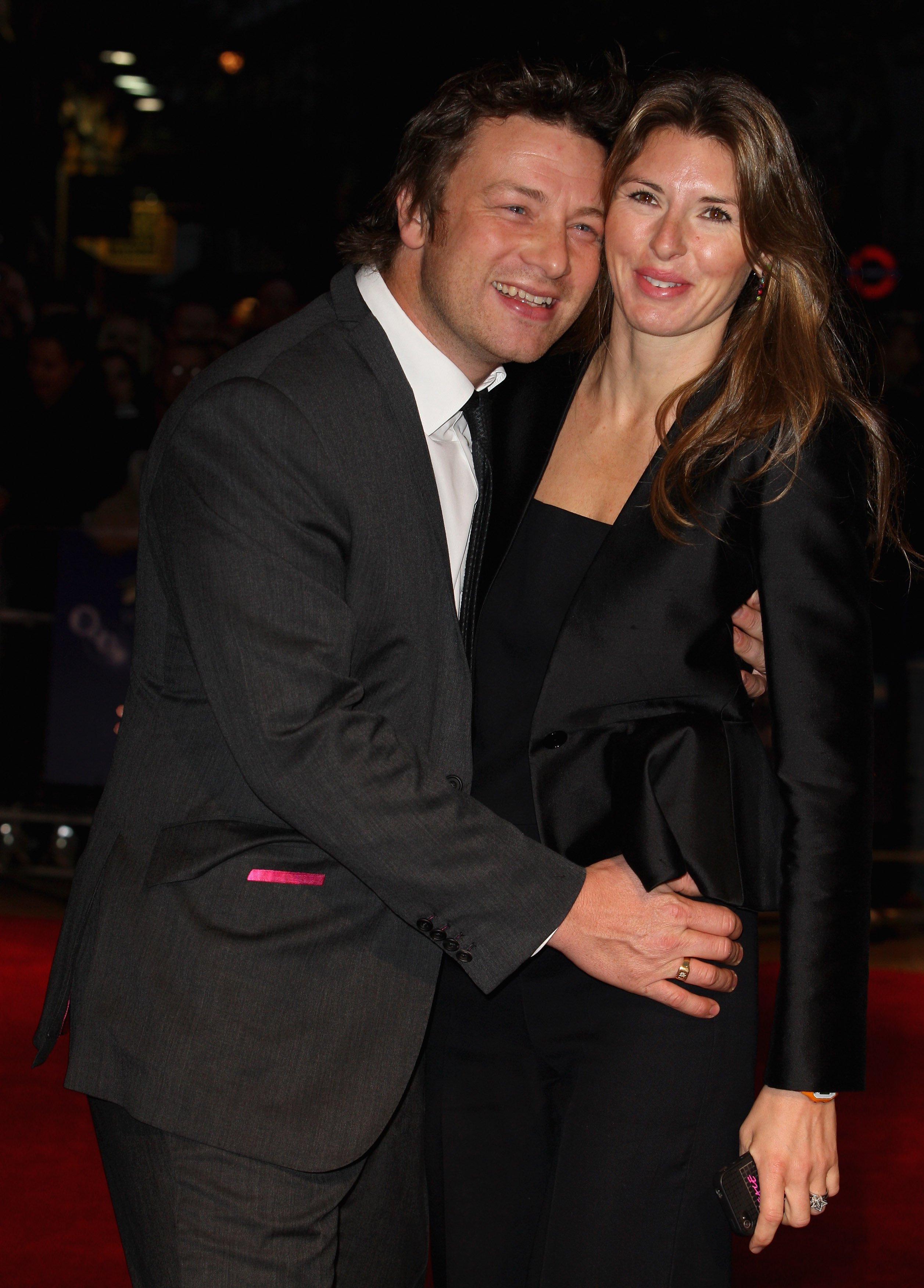 Jamie Oliver and his wife Juliette "Jools" Norton attend the screening of "Take Shelter" at The 55th BFI London Film Festival on October 21, 2011, in London, England. | Source: Getty Images