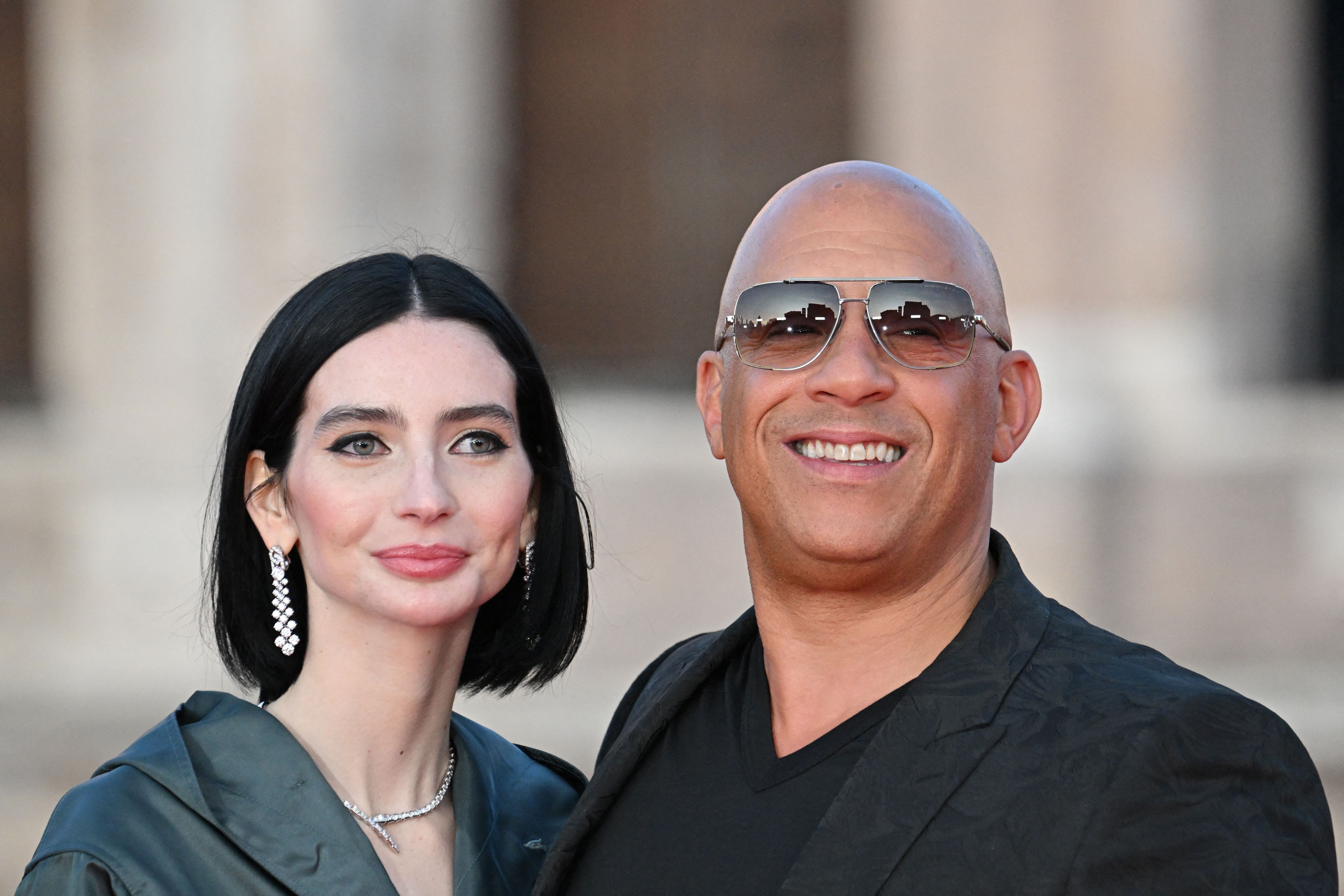 Vin Diesel y Meadow Walker asisten al estreno de "Fast X" en Roma, el 12 de mayo de 2023. | Foto: Getty Images