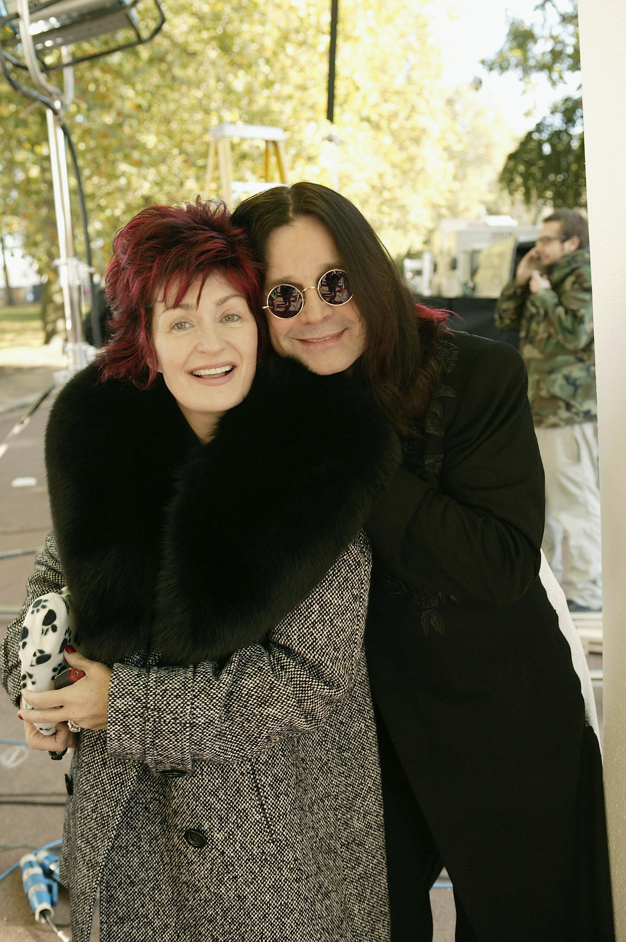 Sharon and Ozzy Osbourne on the set of his "In My Life" music video on October 26, 2004, in Battersea Park, London, England. | Source: Getty Images