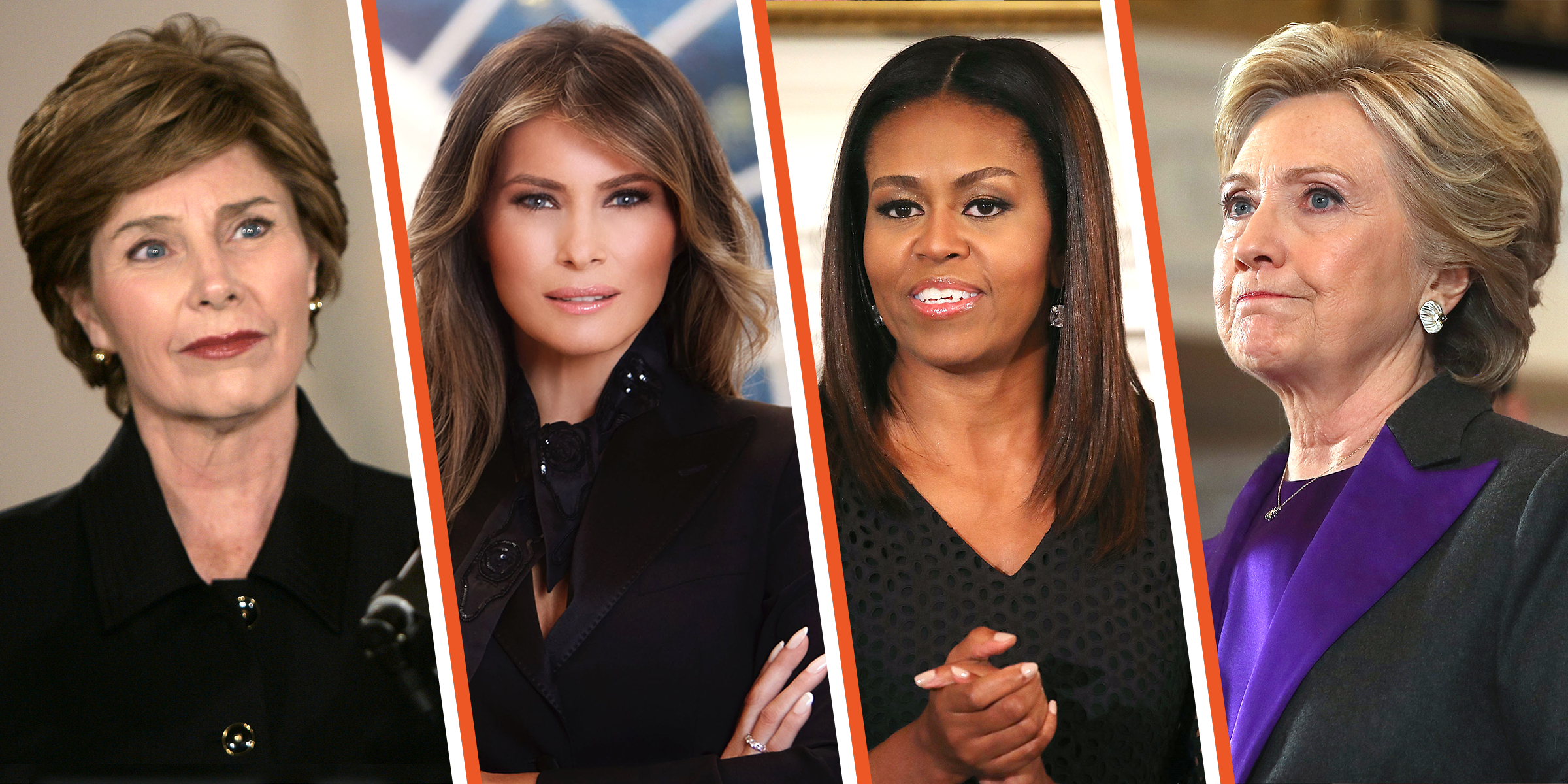 Laura Bush, Melania Trump, Michelle Obama, and Hillary Clinton | Source: Getty Images